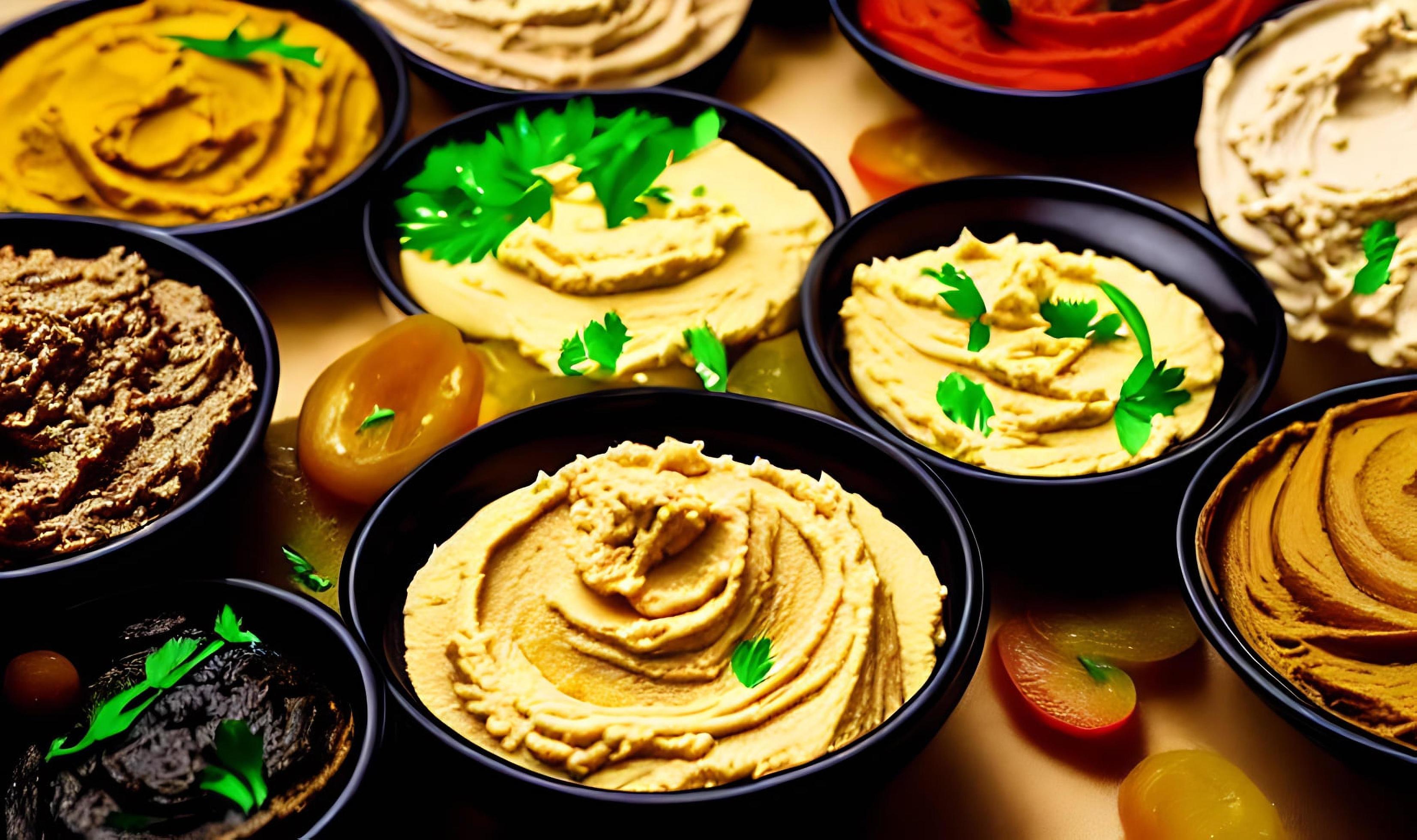 Healthy food. Traditional freshly made organic hummus. Stock Free