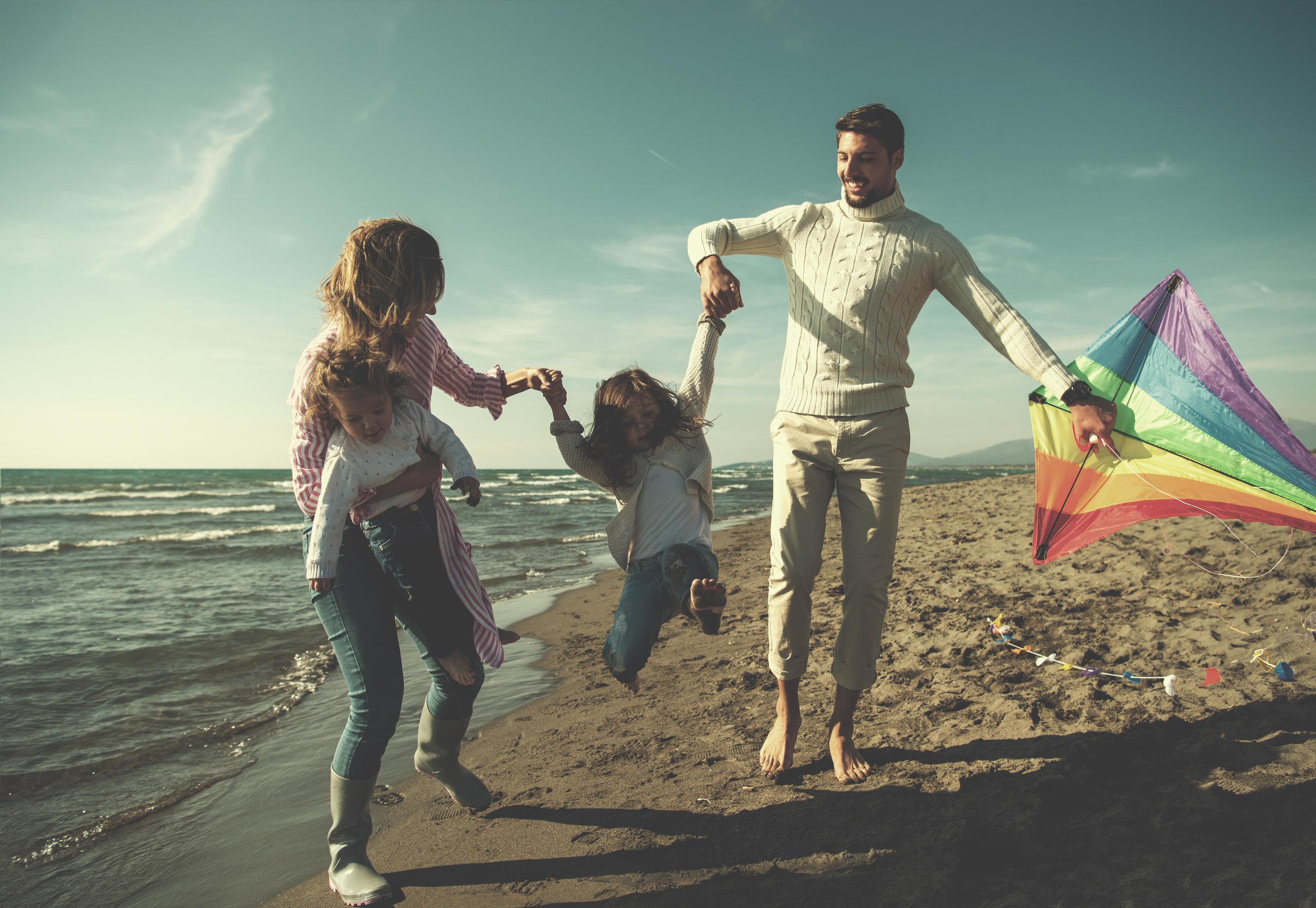 happy family enjoying vecation during autumn day Stock Free