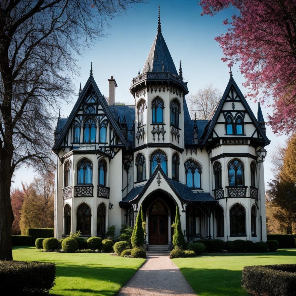 Beautiful gothic mansion by by @ai_generated