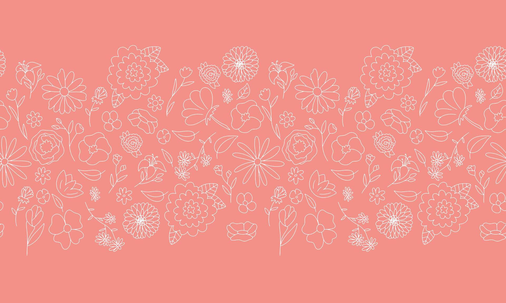 spring flowers seamless cute small floral pattern on pink background Stock Free