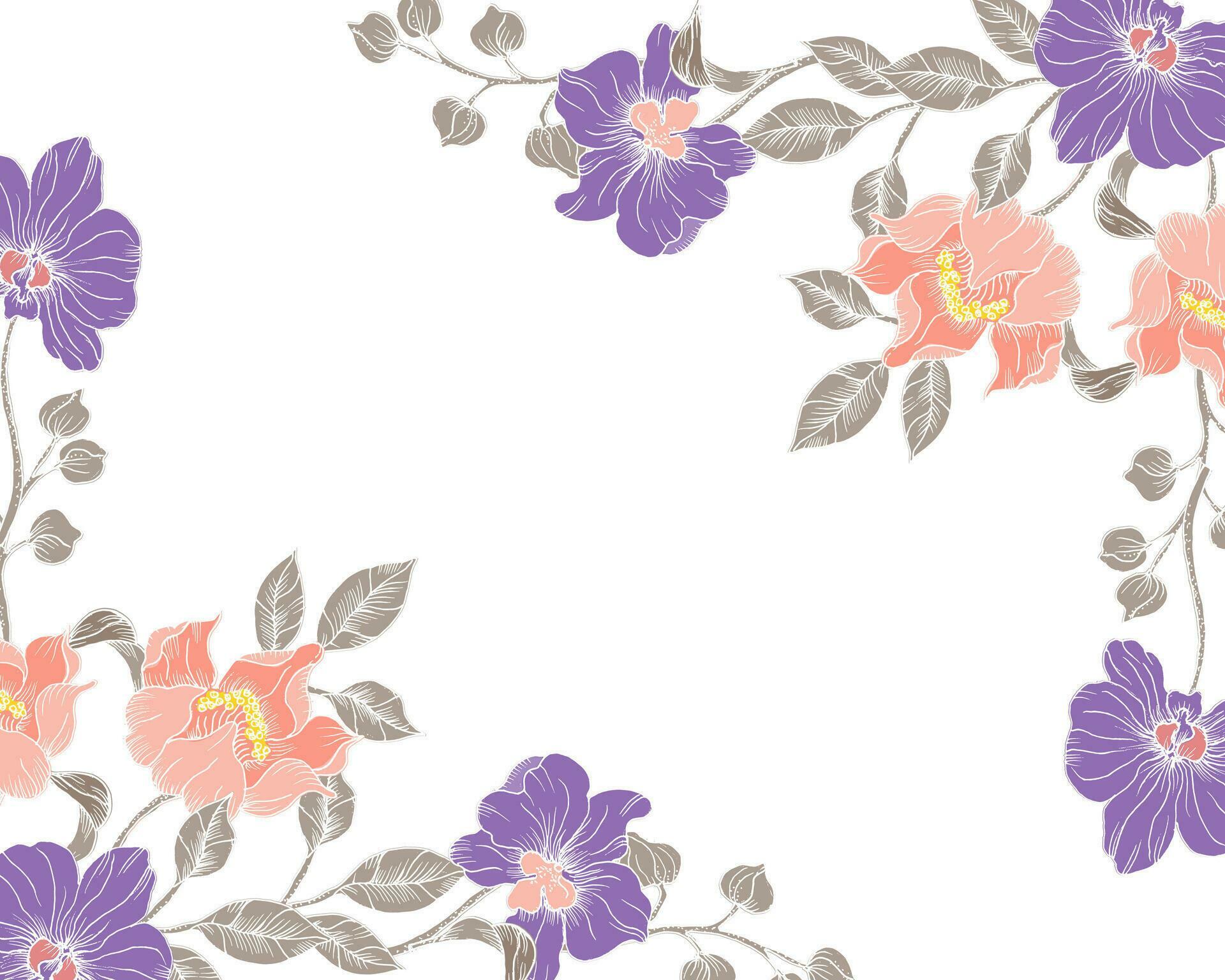 Hand Drawn Orchid Flower Border Stock Free and Free SVG