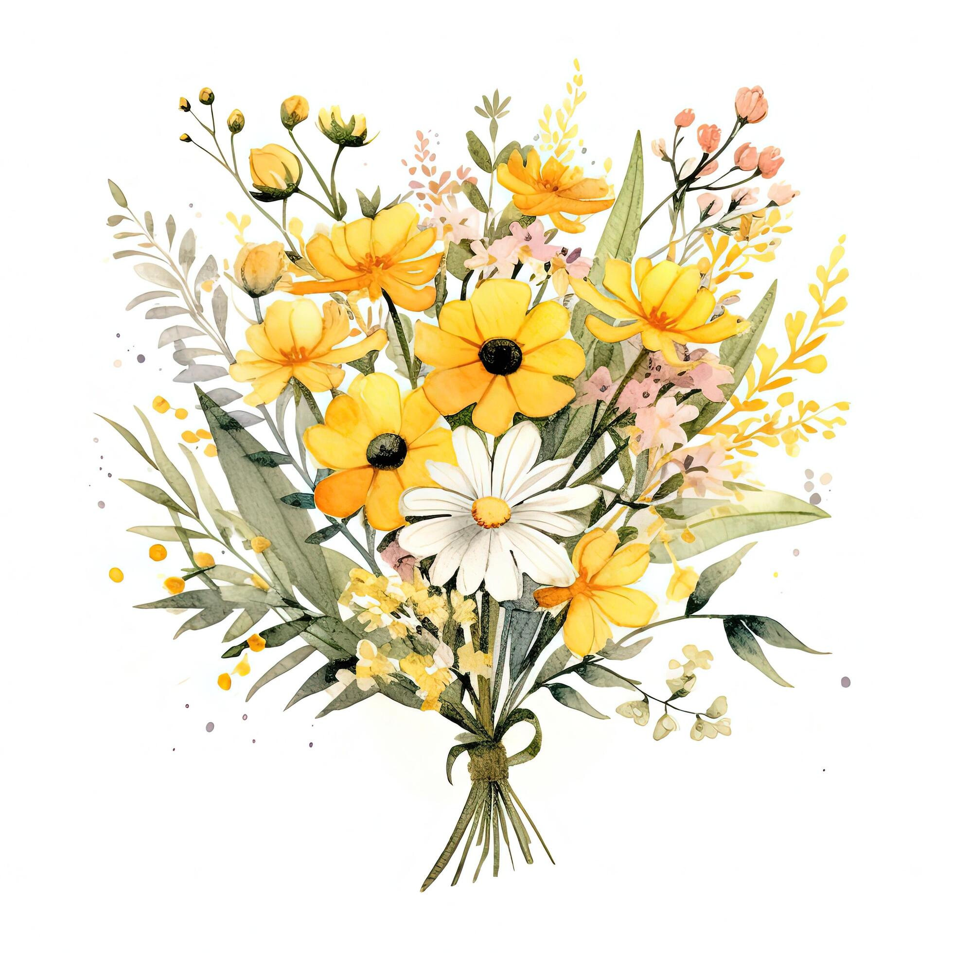 Watercolor flower bouquet. Illustration Stock Free