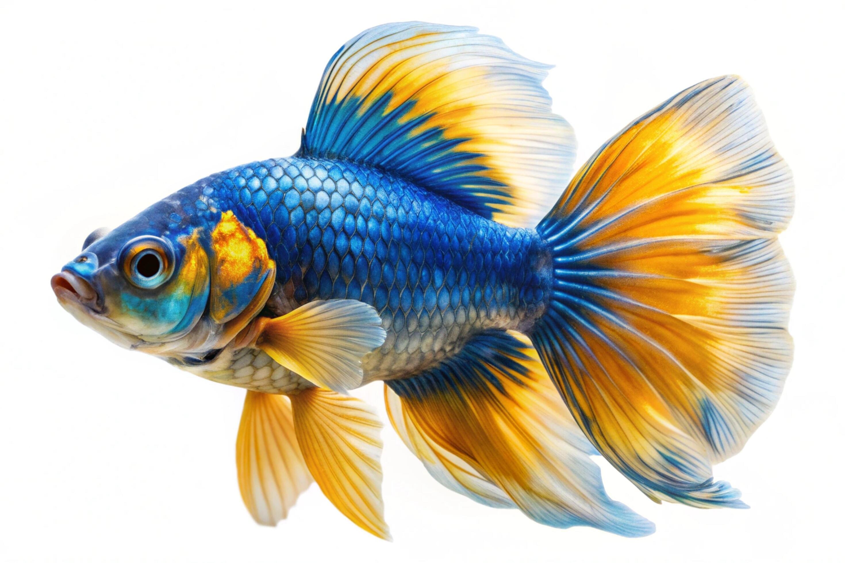 Blue ornamental fish isolated on white background Stock Free