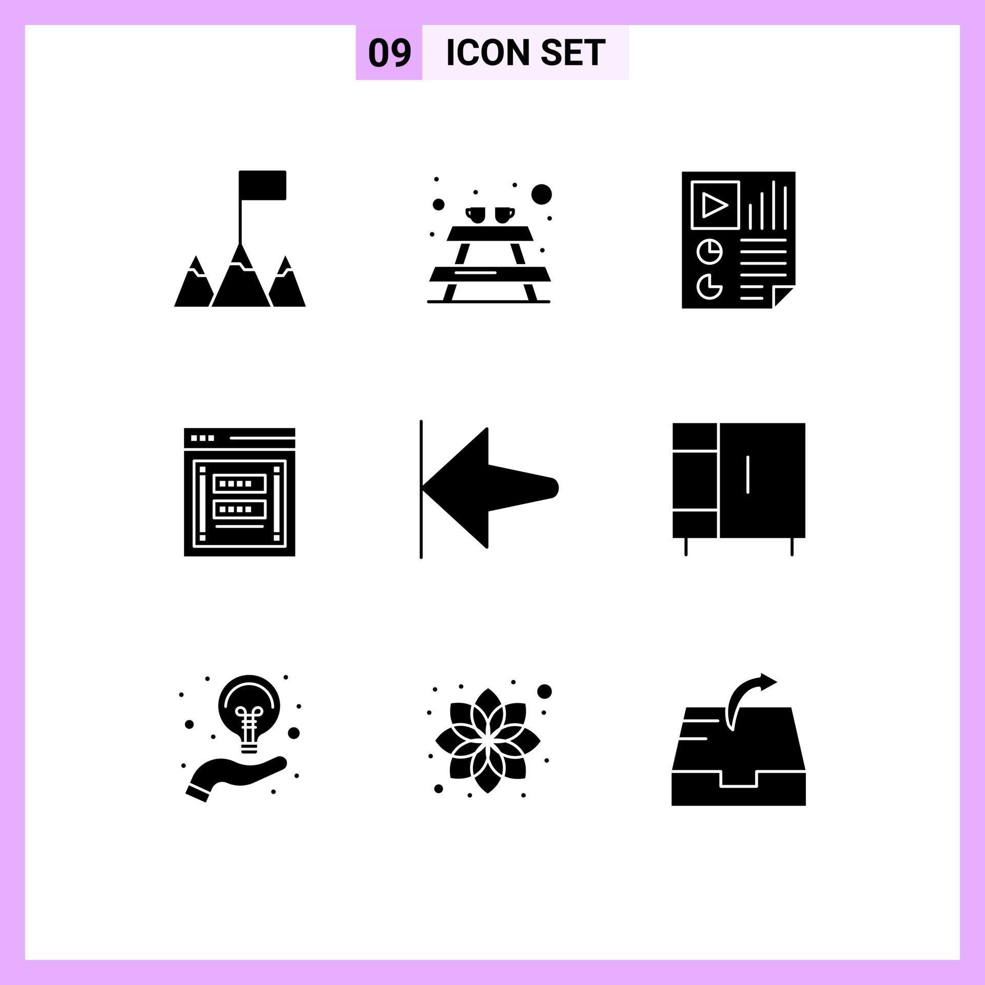 9 Creative Icons Modern Signs and Symbols of start arrow report phishing login Editable Vector Design Elements Stock Free