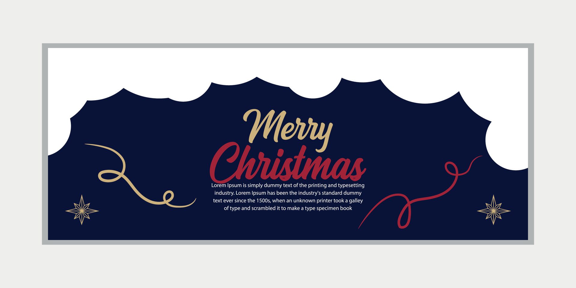 merry christmas banner set and happy new year banner, social media cover and web banner,Merry Christmas design for greeting card, Free Vector