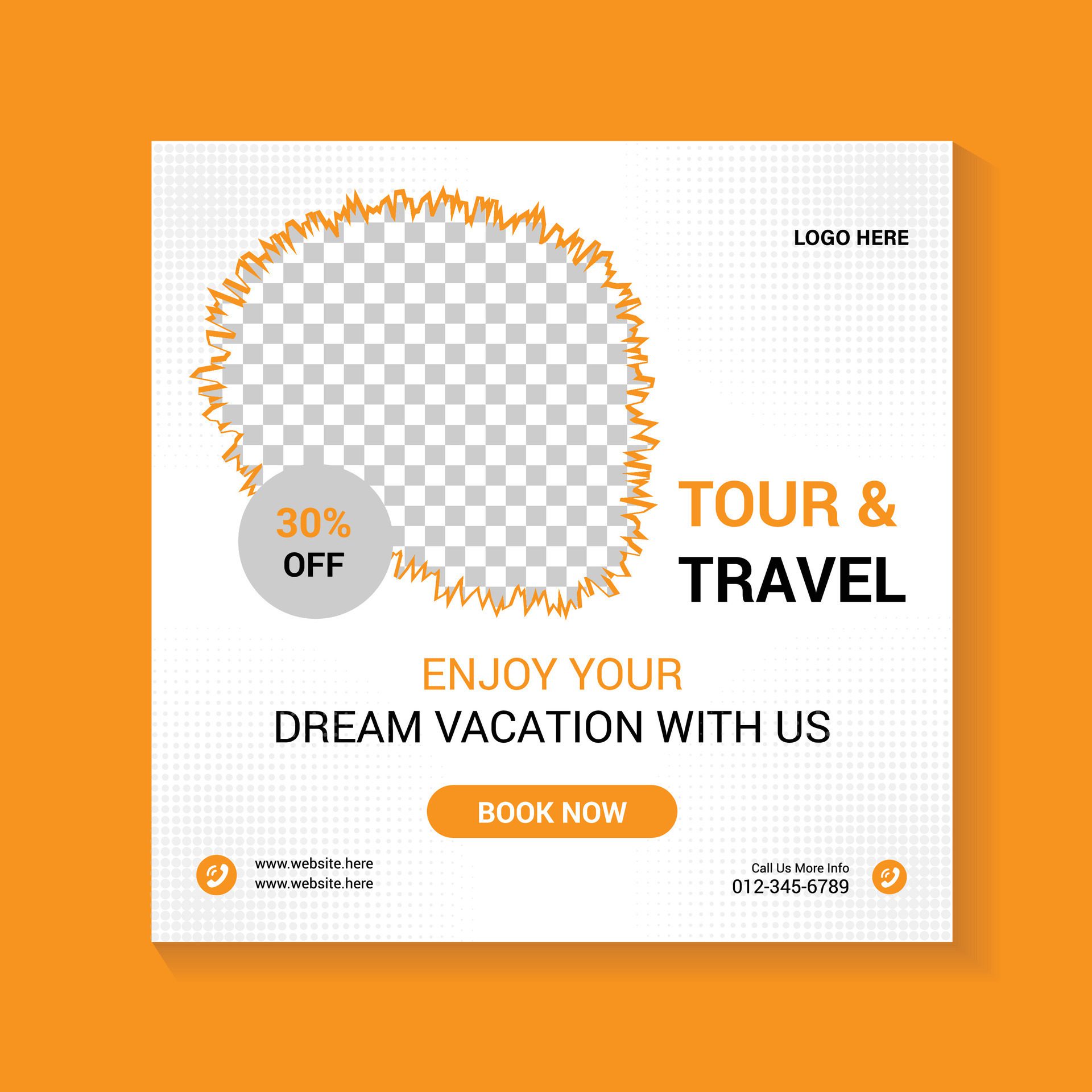 travel social media post or web banner design Free Vector