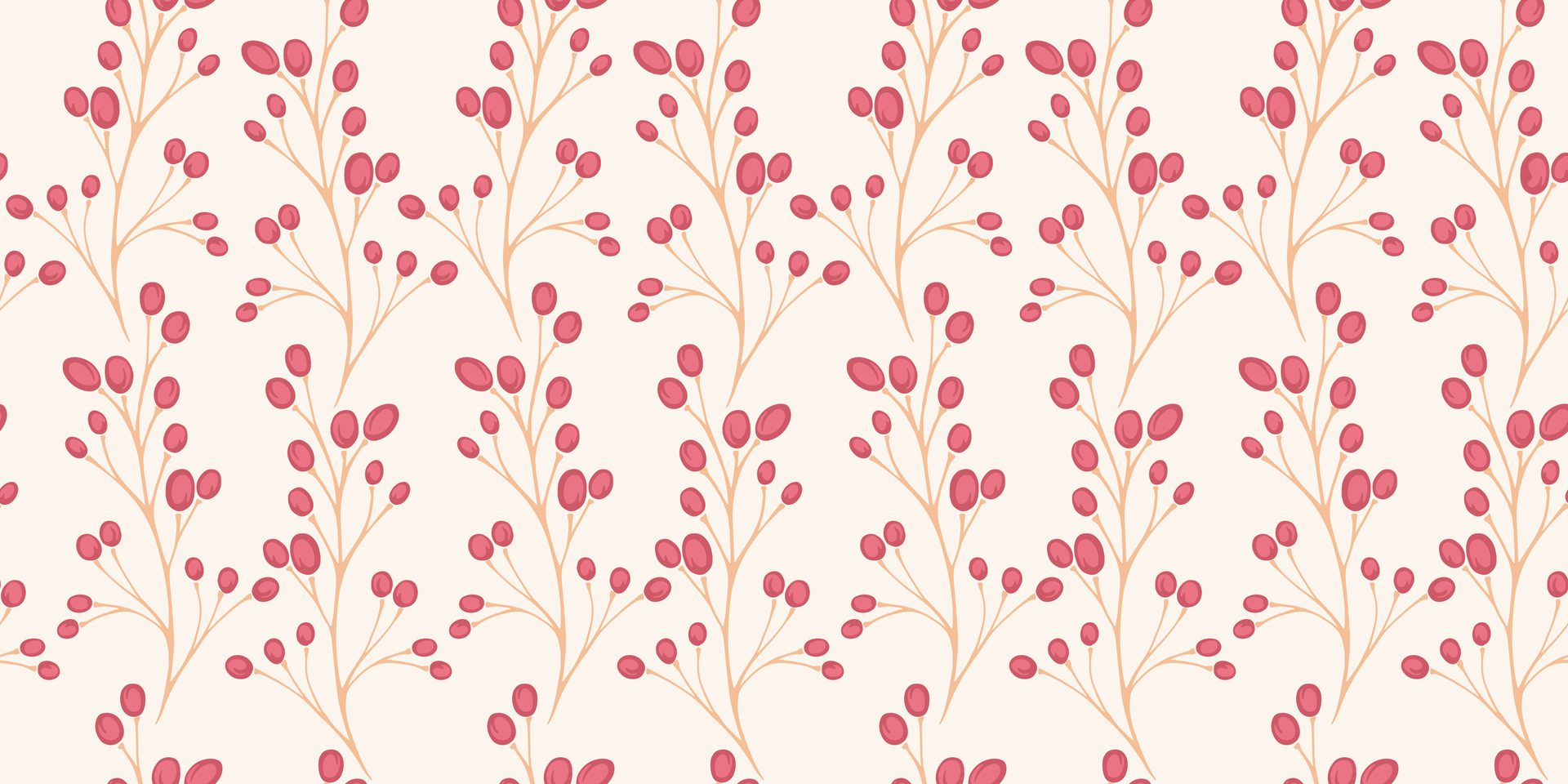 Creative branches with abstract shapes berries, drops, dots, spots seamless pattern. Pastel simple decorative printing light background. hand drawn. Free Vector