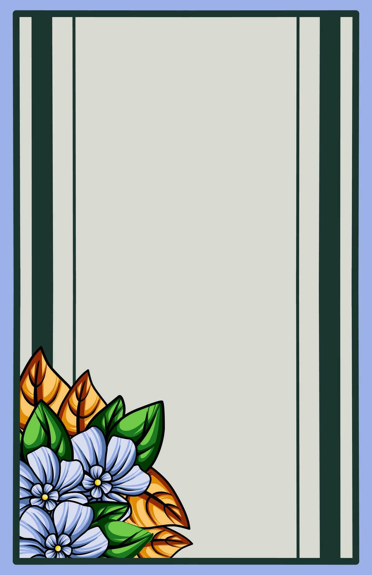 frame the border with an arrangement of leaves and flowers. Vector design Stock Free