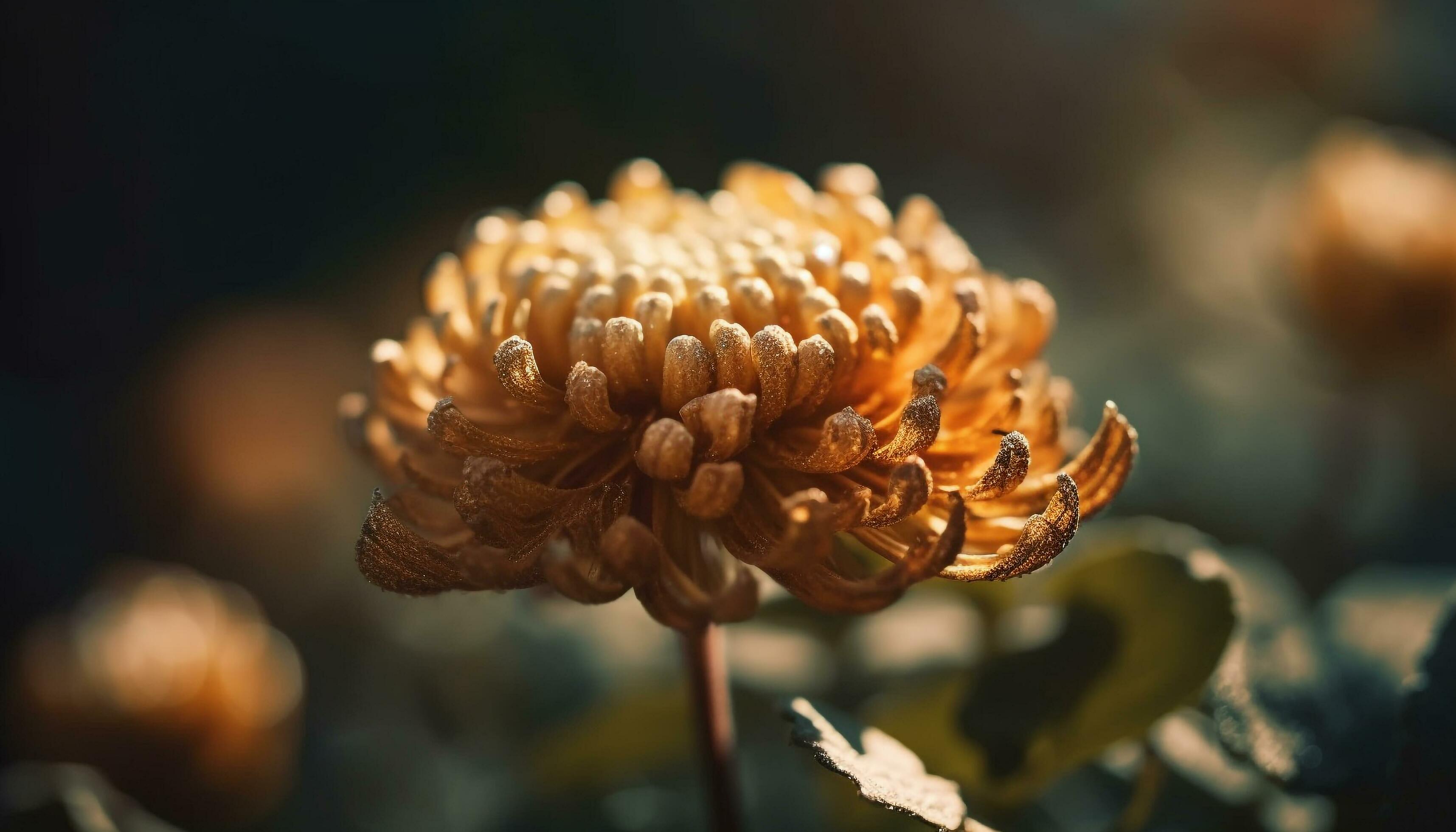 Yellow flower head in close up, summer beauty generated by AI Stock Free