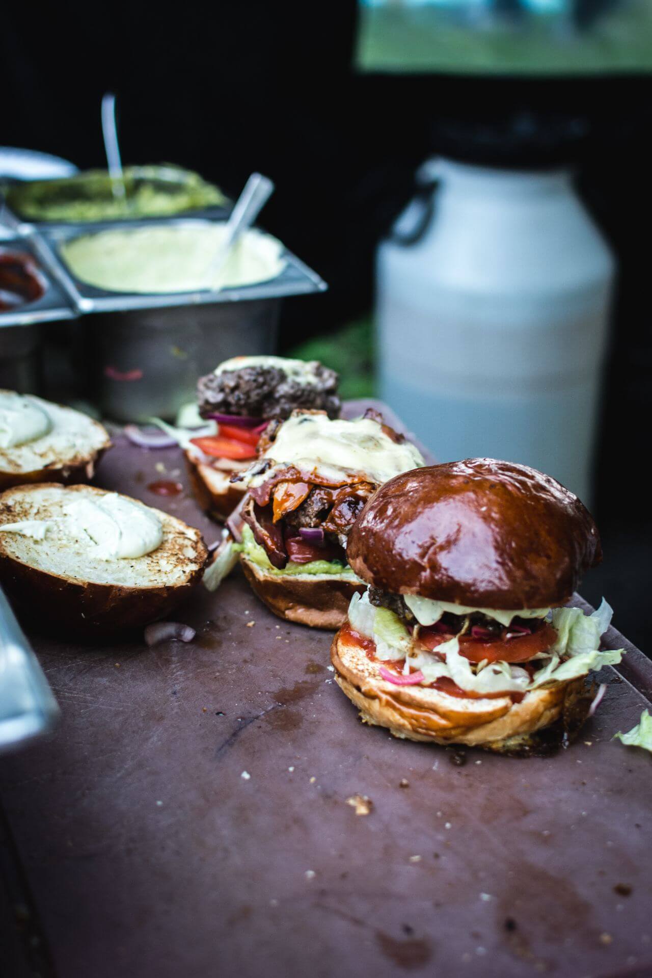 Preparing Burger Restaurant Stock Free