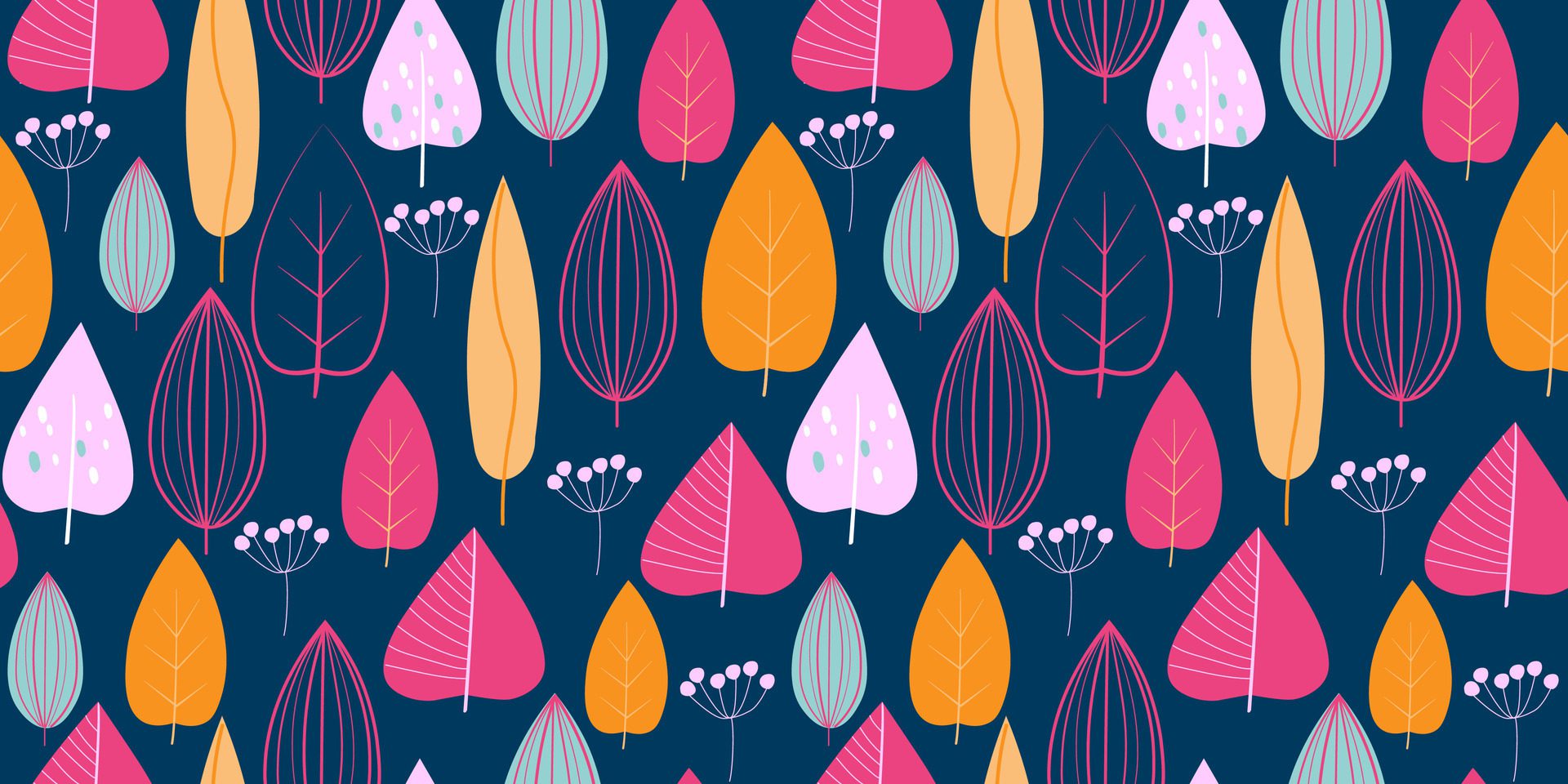 Seamless pattern with abstract leaves in Scandinavian style. A natural print with simple geometric shapes. graphics. Free Vector