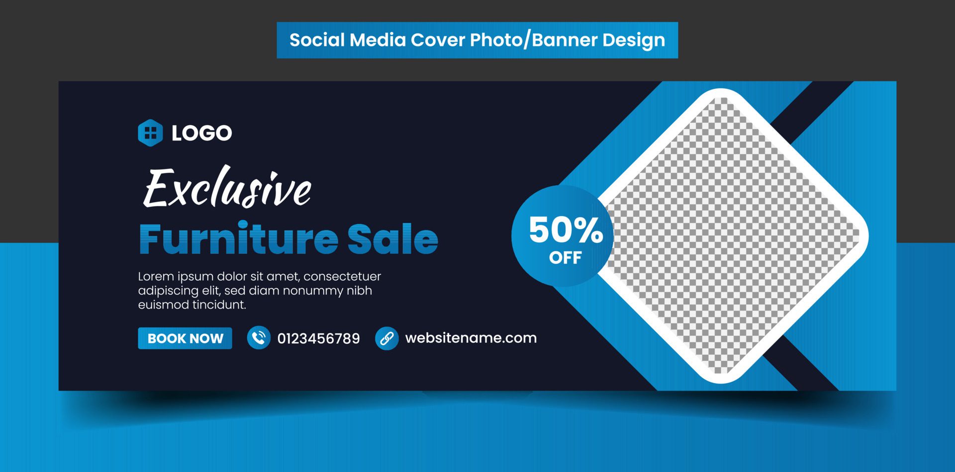 Furniture Sale Social Media Cover Page and Web Banner Design Template Free Vector