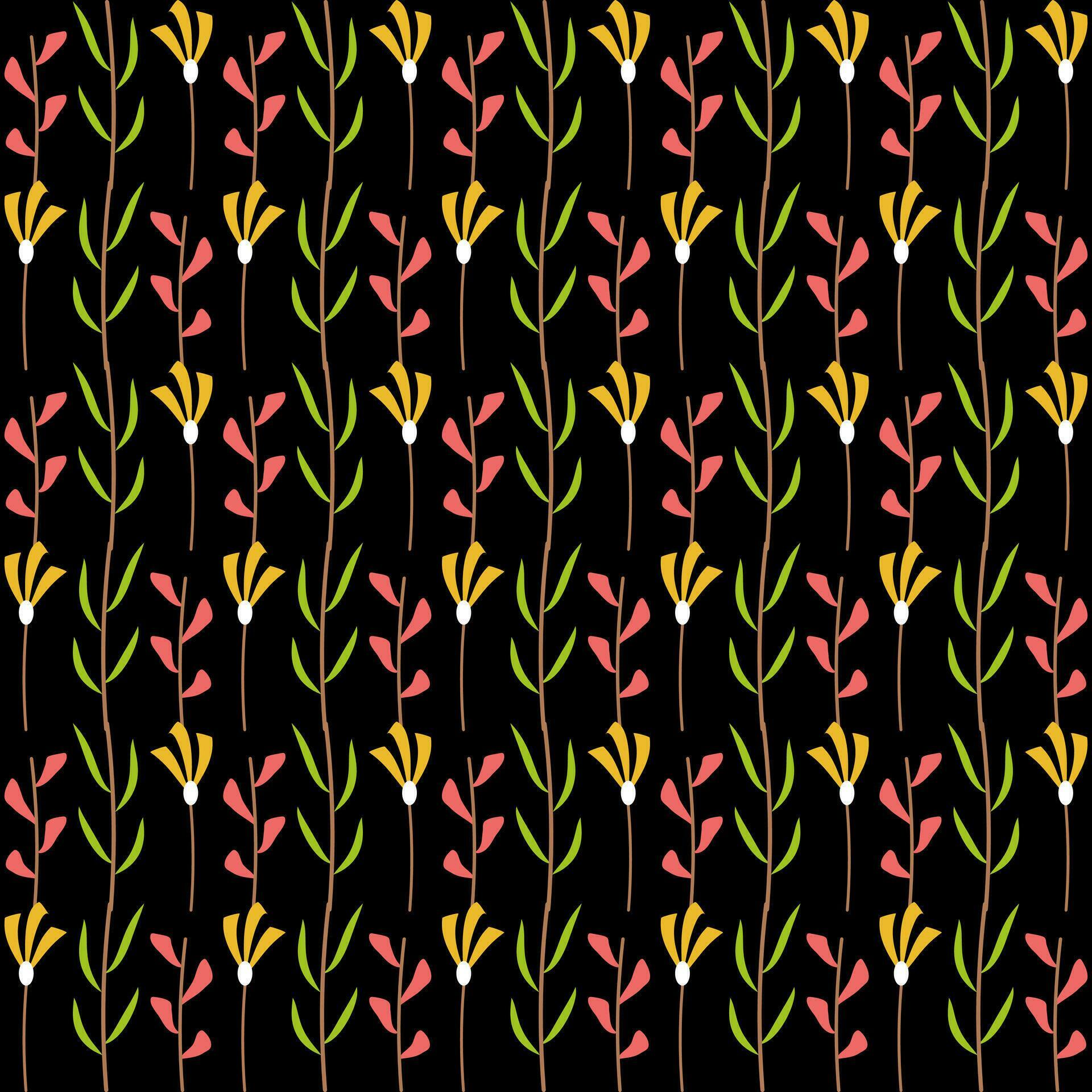 Botanical flower pattern. Seamless nature vector Stock Free