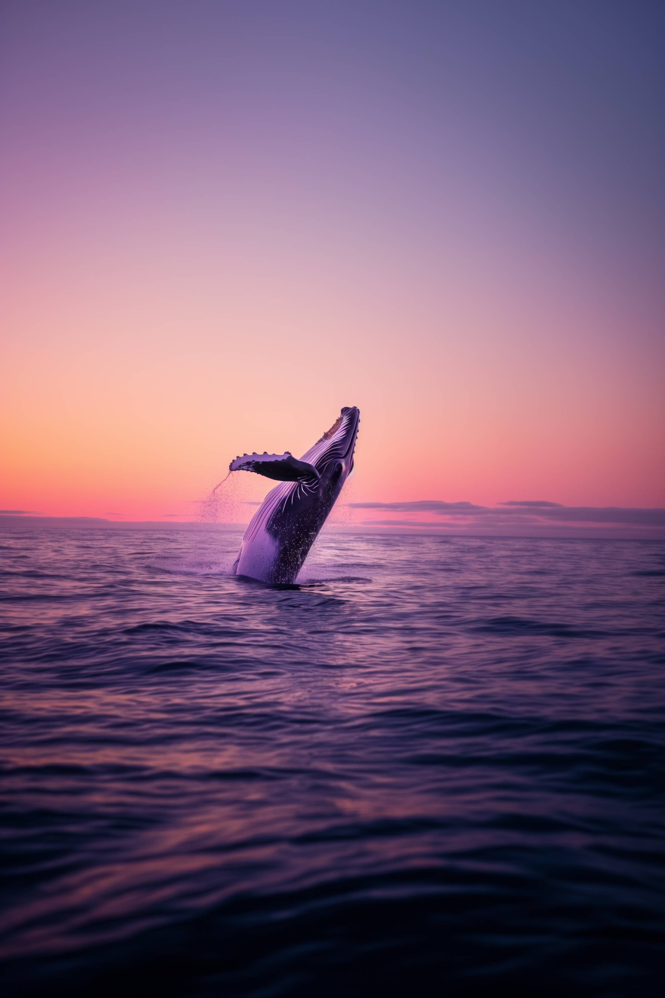 Humpback Whale Jumping in the Ocean Stock Free