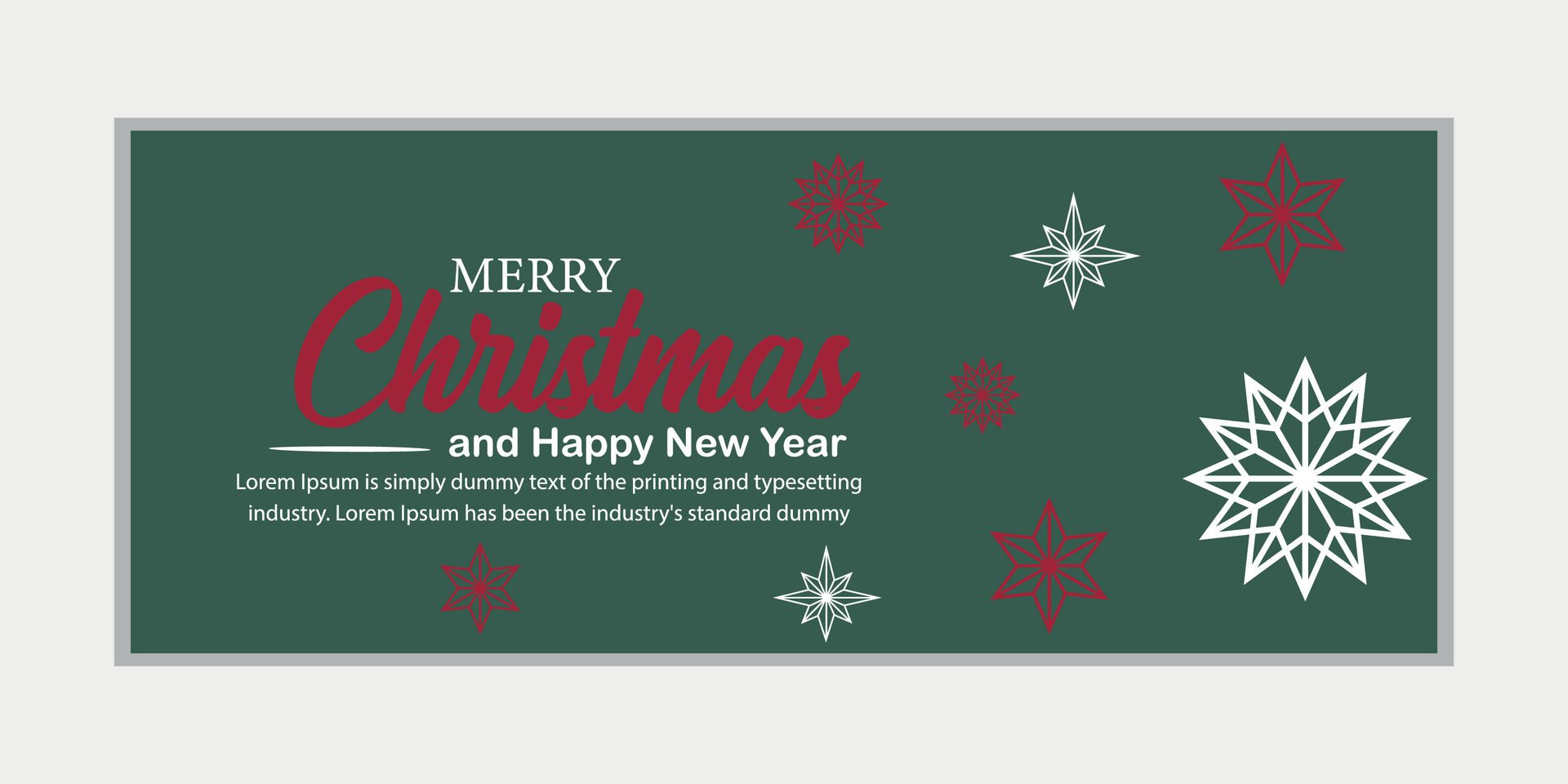 merry christmas banner set and happy new year banner, social media cover and web banner Free Vector