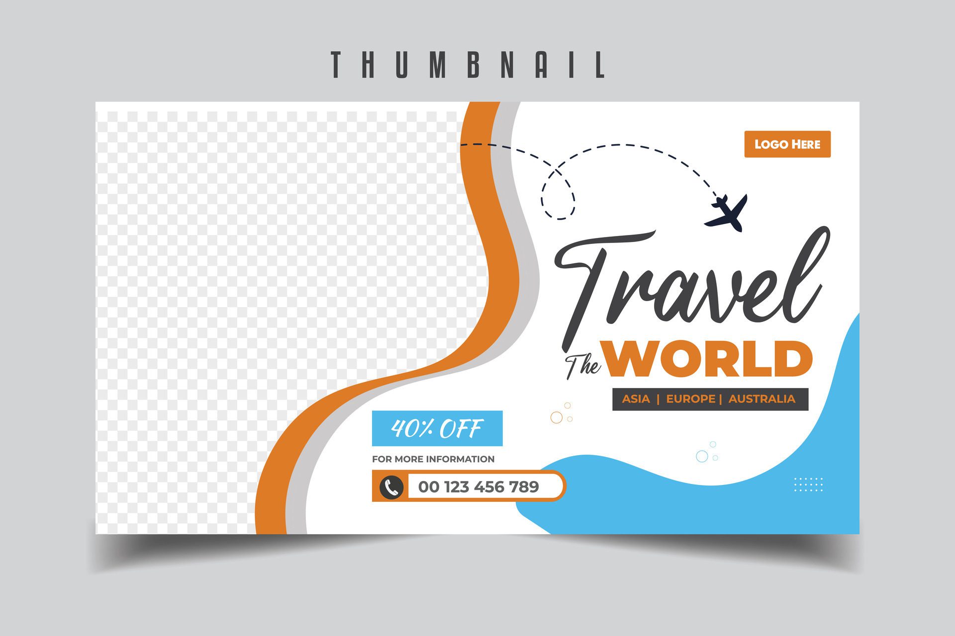 Travel thumbnail banner Design Free Vector