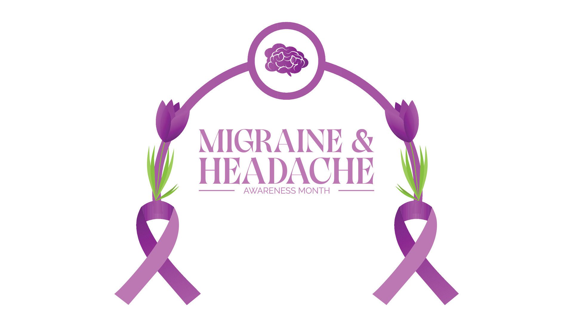 Migraine AND Headache awareness month observed every year in June. Template for background, banner, card, poster with text inscription. Free Vector