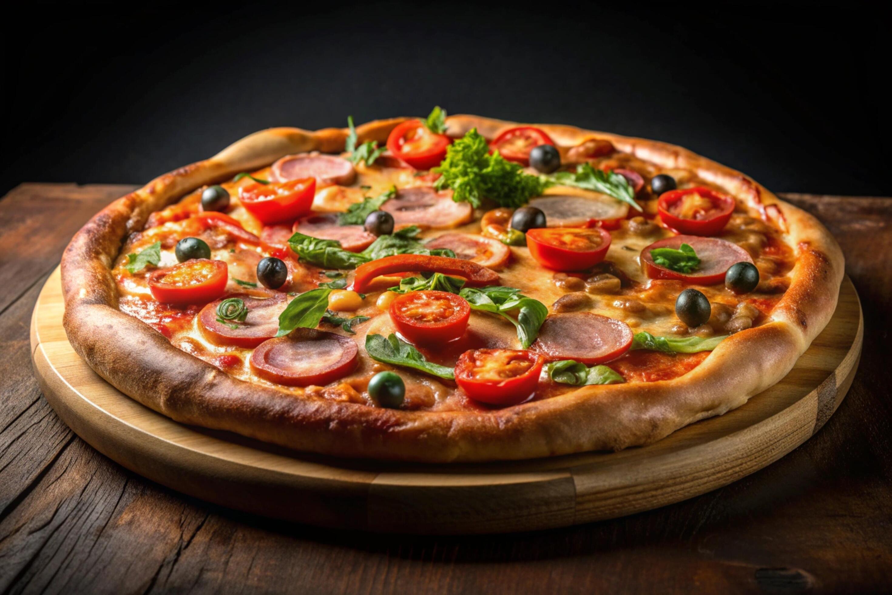 Pizza photo isolated on simple background Stock Free