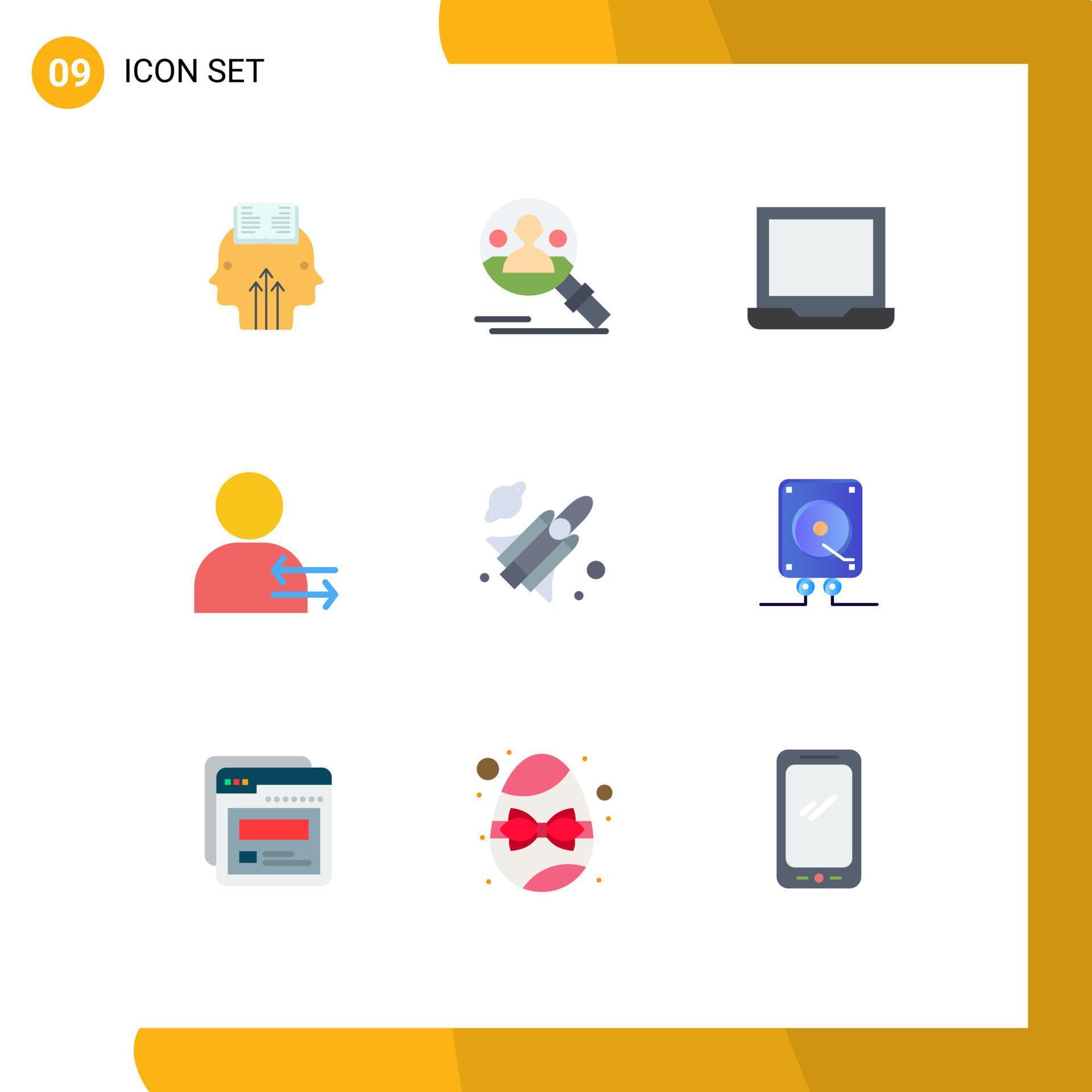 Set of 9 Vector Flat Colors on Grid for fly left computer arrow setting Editable Vector Design Elements Stock Free and Free SVG