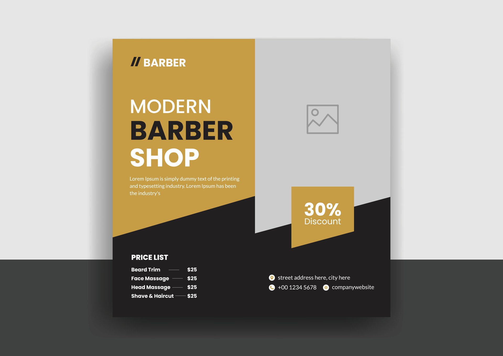 Barber shop hair salon social media post template. beauty spa business web banner design Free Vector