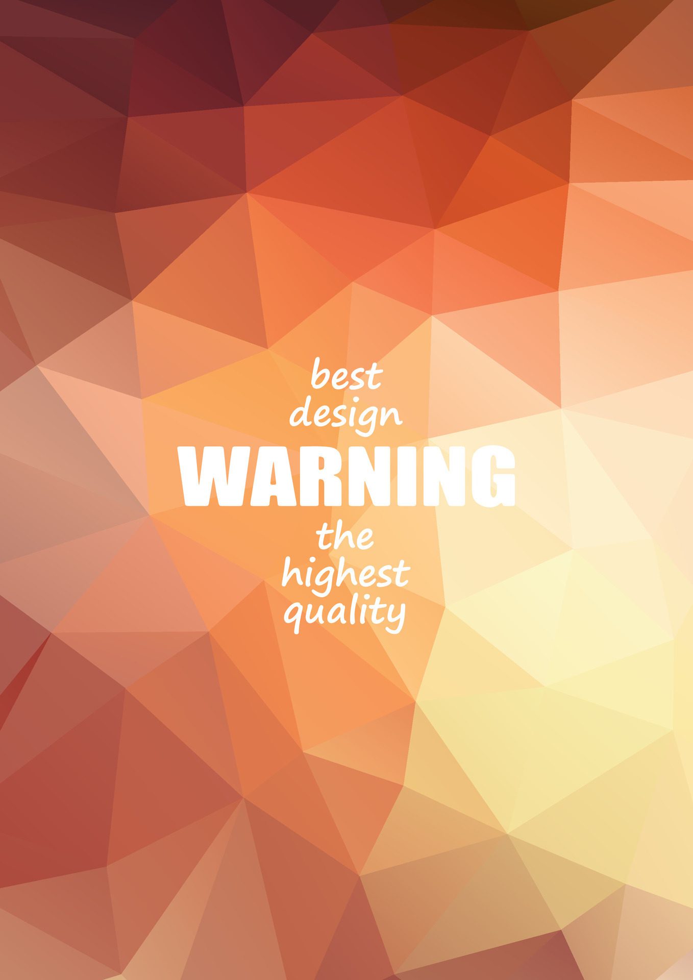 Warning Text on light and dark color diamond pattern Free Vector