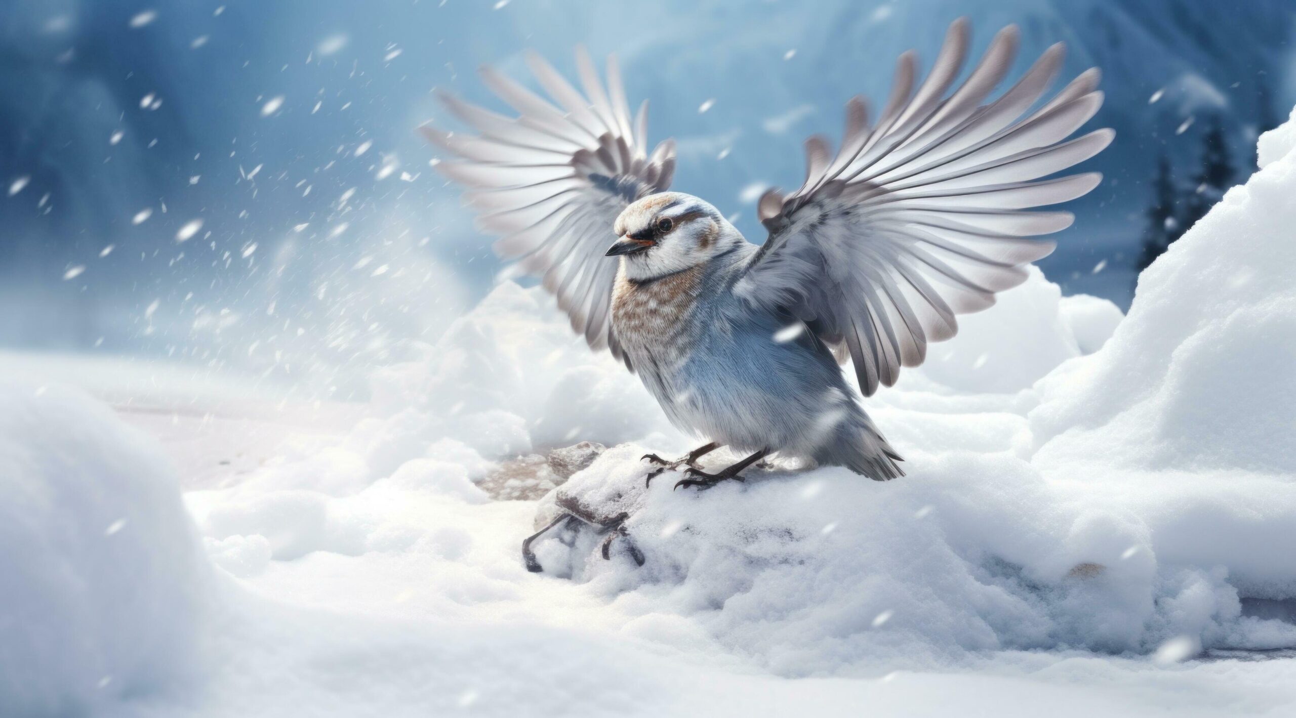 birds in the snow wallpapers, Free Photo