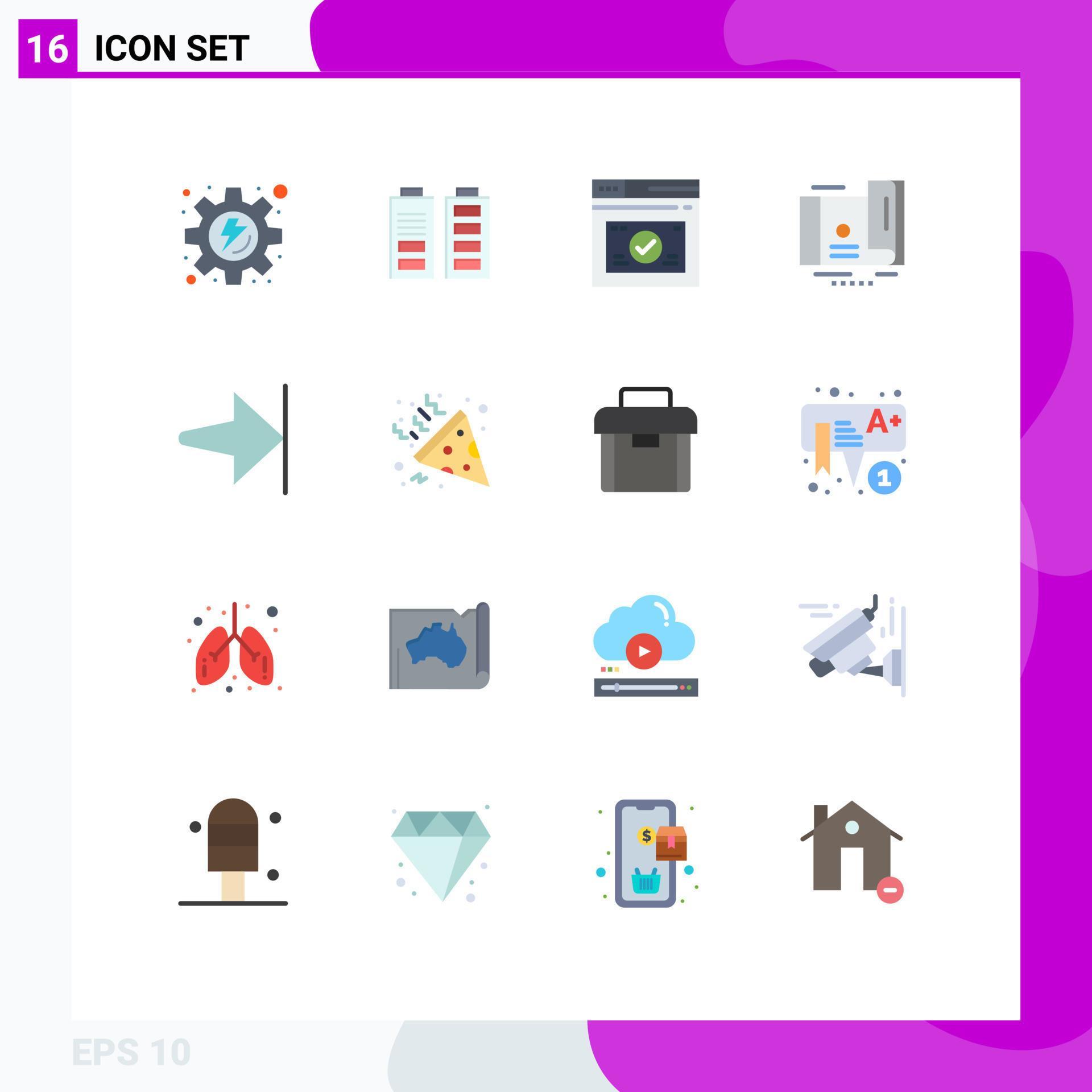 Set of 16 Modern UI Icons Symbols Signs for finish arrow secure voucher coupon Editable Pack of Creative Vector Design Elements Stock Free