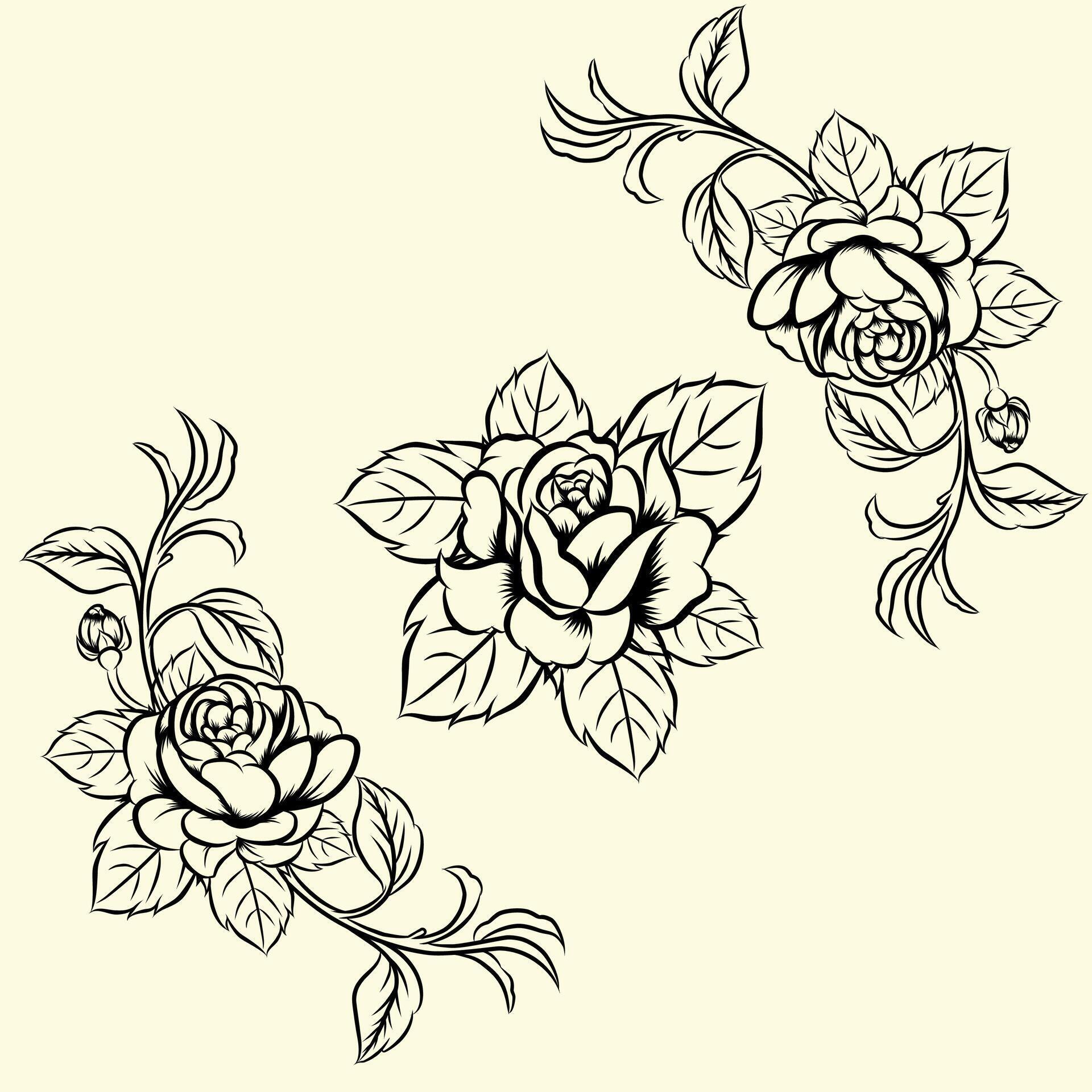 
									vector flowers for textiles in hand drawn style Stock Free