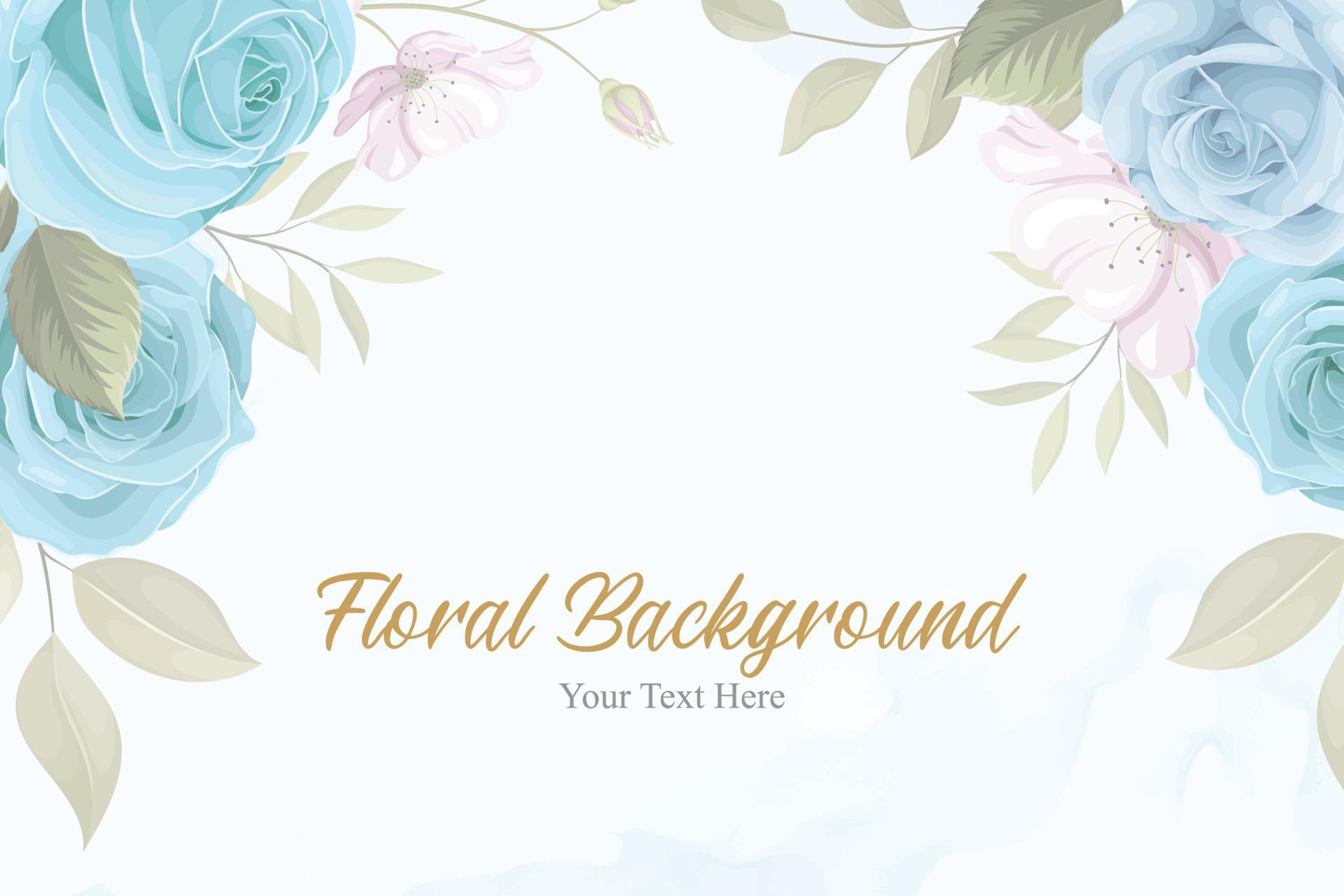 Beautiful floral background with blue flowers Stock Free