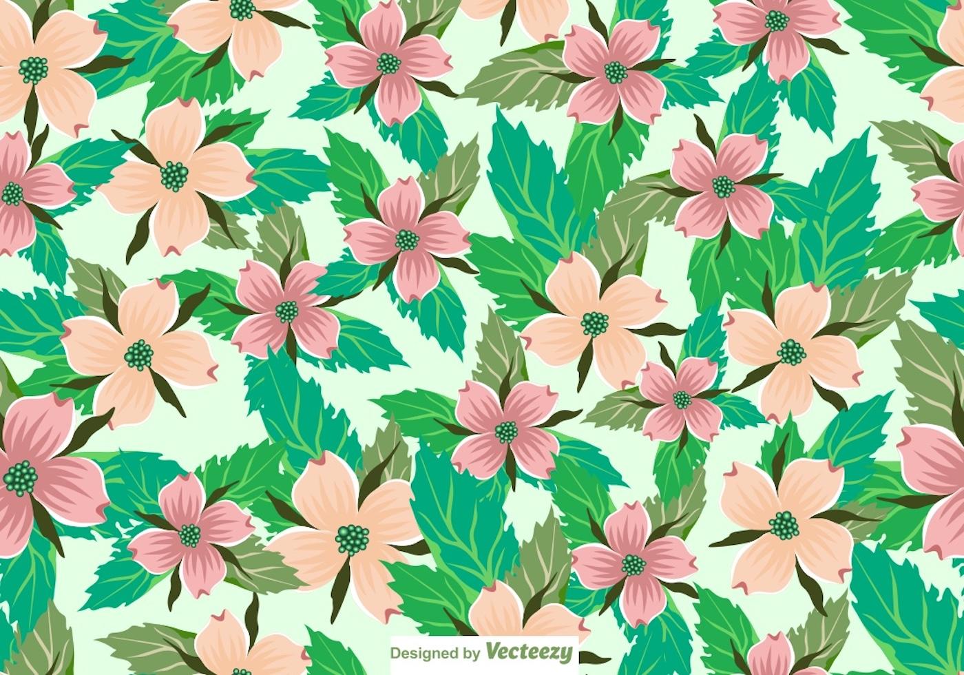 Vector Seamless Dogwood Flowers Stock Free and Free SVG