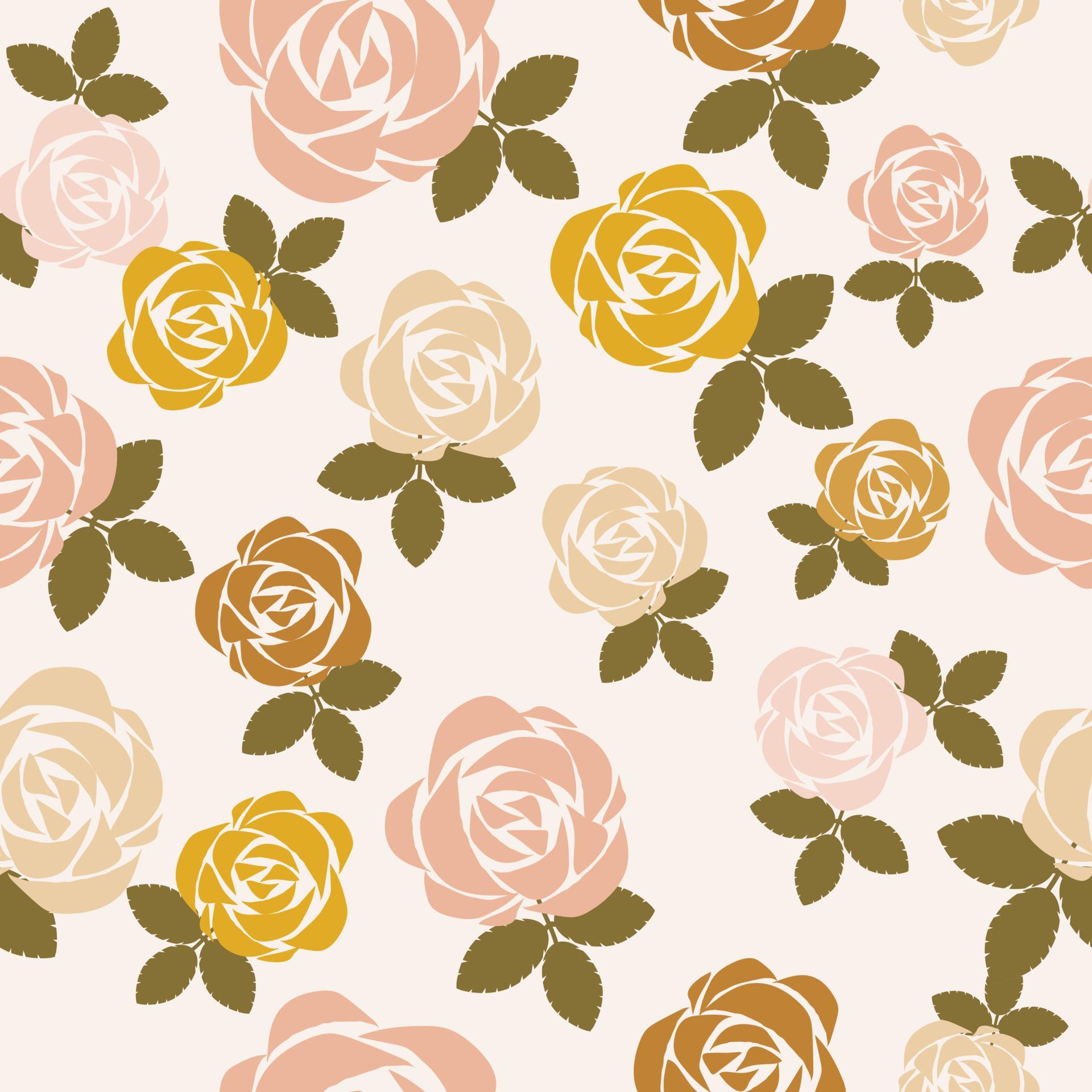 Seamless hand drawn roses flowers pattern. Stock Free