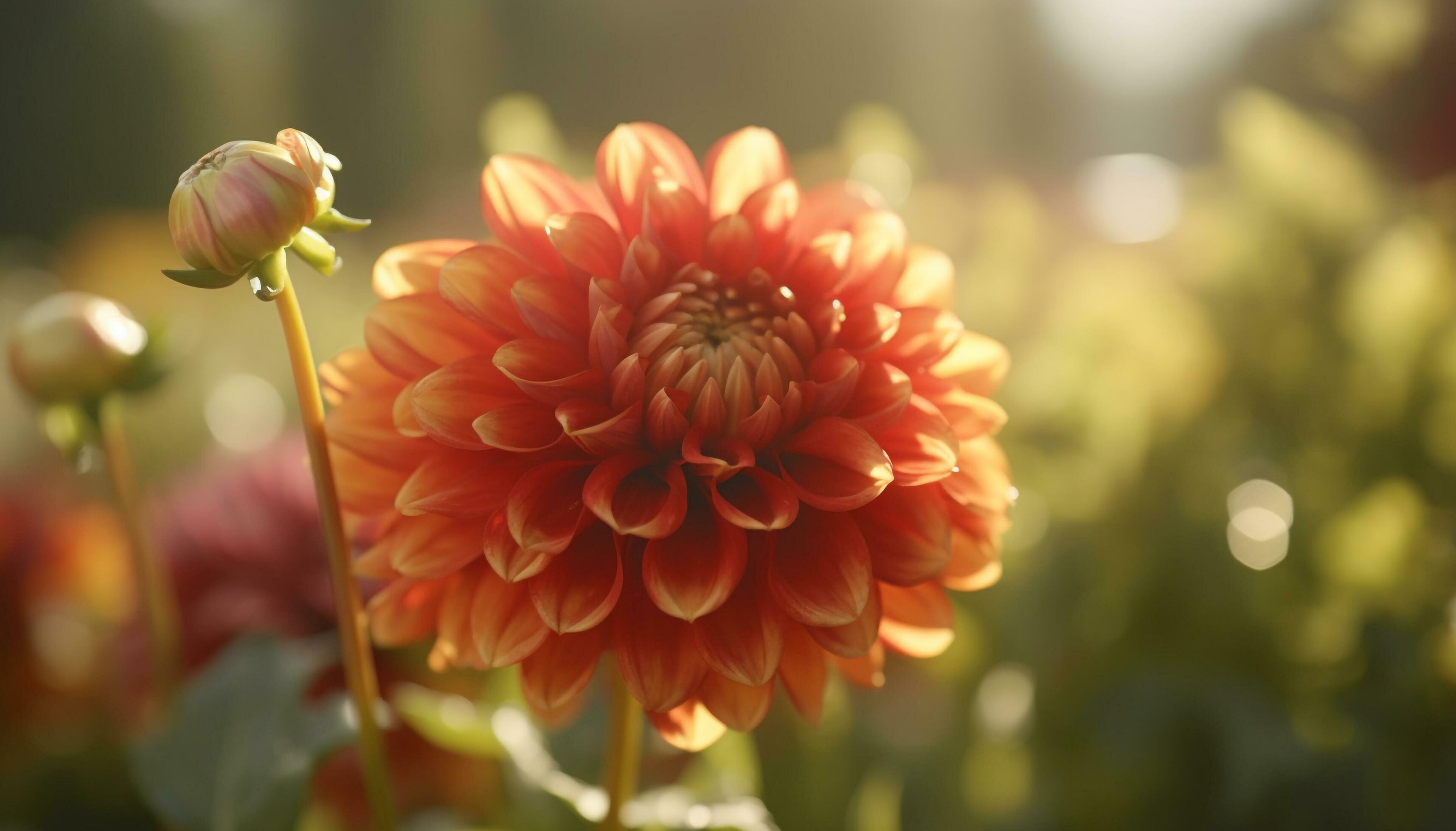 Vibrant bouquet of multi colored flowers in a formal garden generated by AI Stock Free