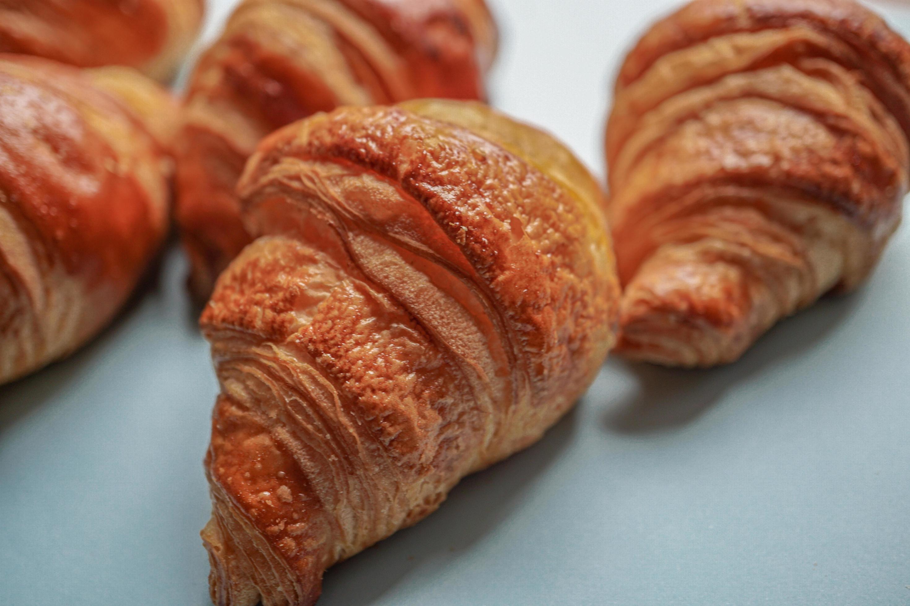 tasty croissant for breakfast, french food Stock Free