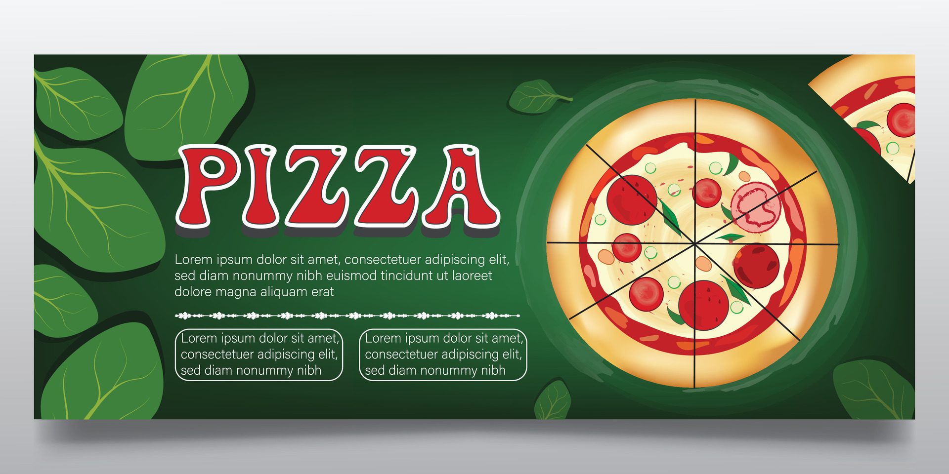 Pizza and fast food banner design Free Vector