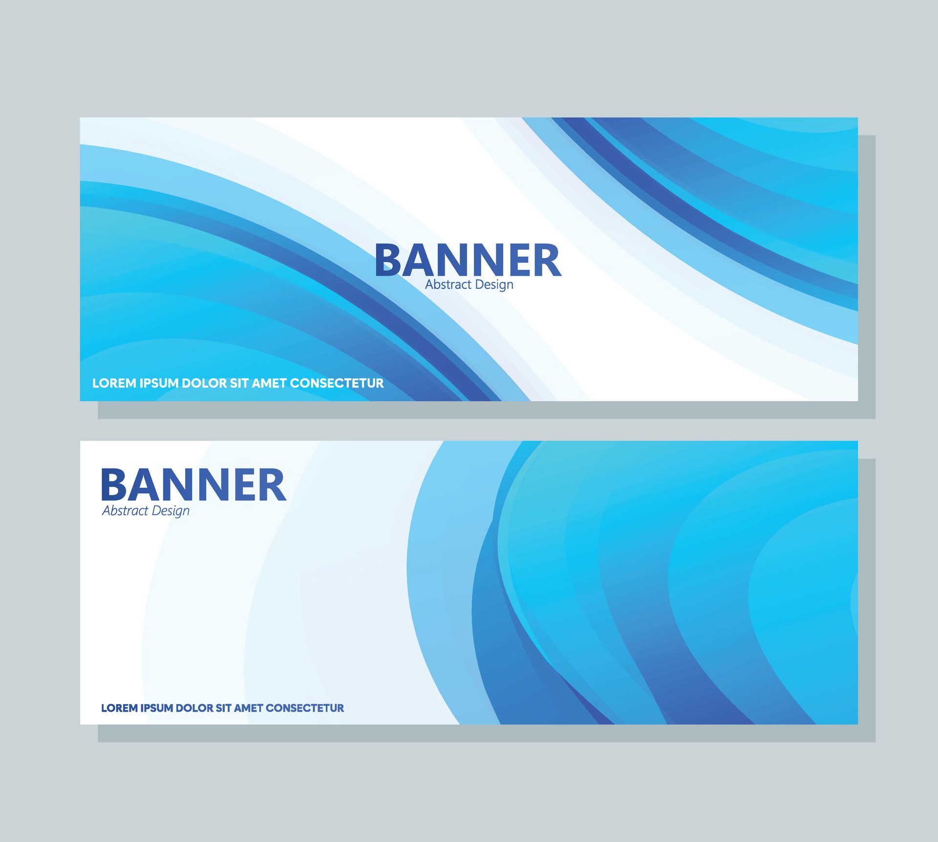 Blue abstract wave banner design Free Vector