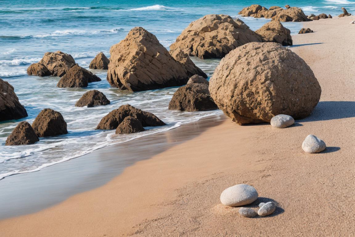 Rocks upon the Beach by @ai_generated