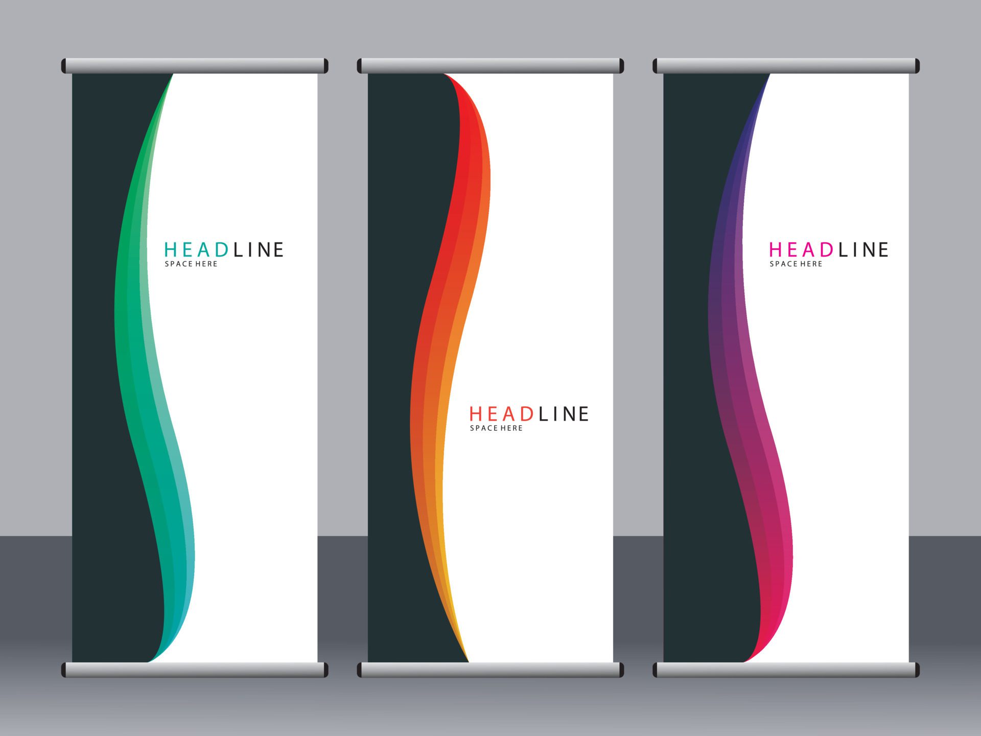 
									Business banner roll up set standee banner template. Free Vector