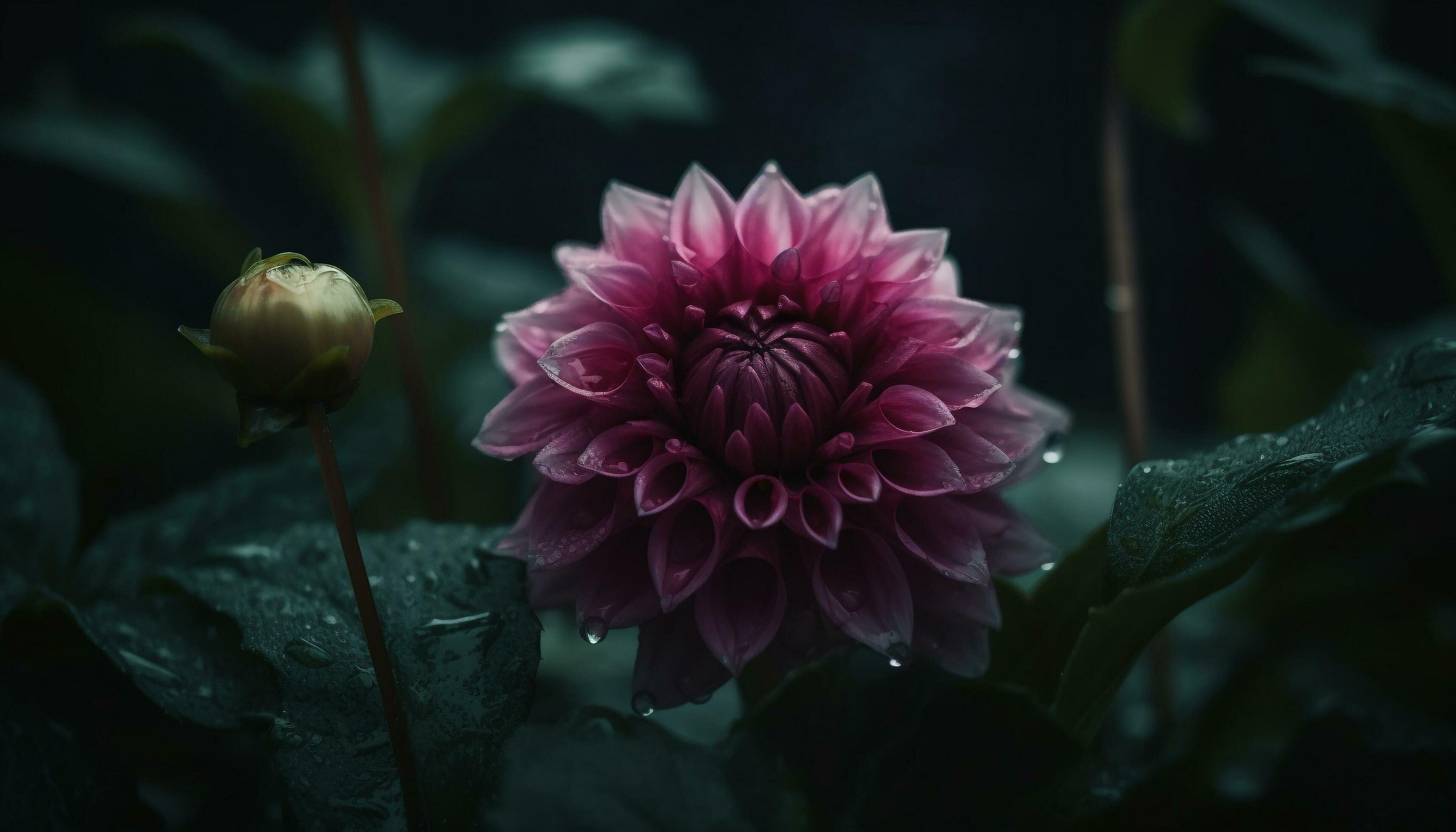 Fresh pink and purple petals adorn single flower in nature generated by AI Stock Free