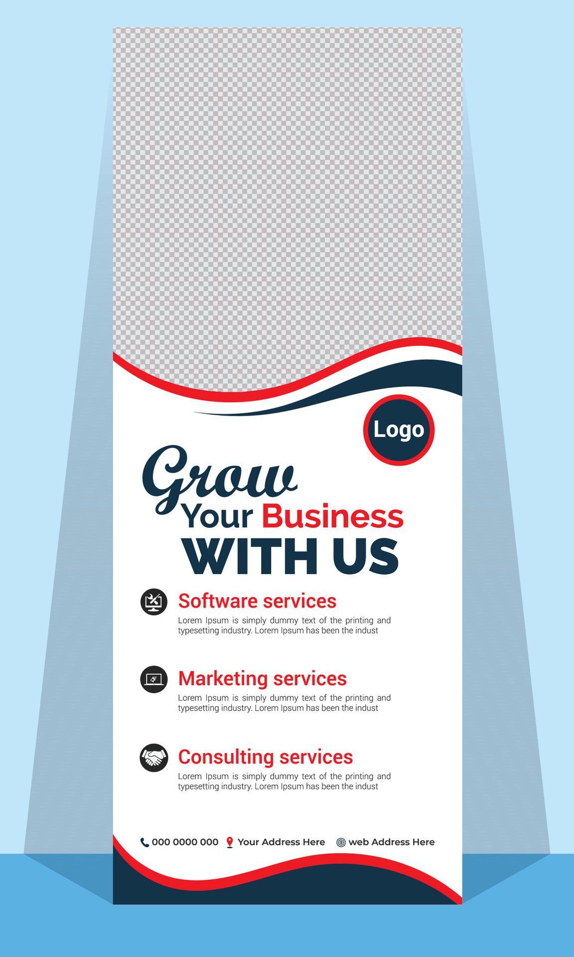 Business roll up banner design for print Free Vector