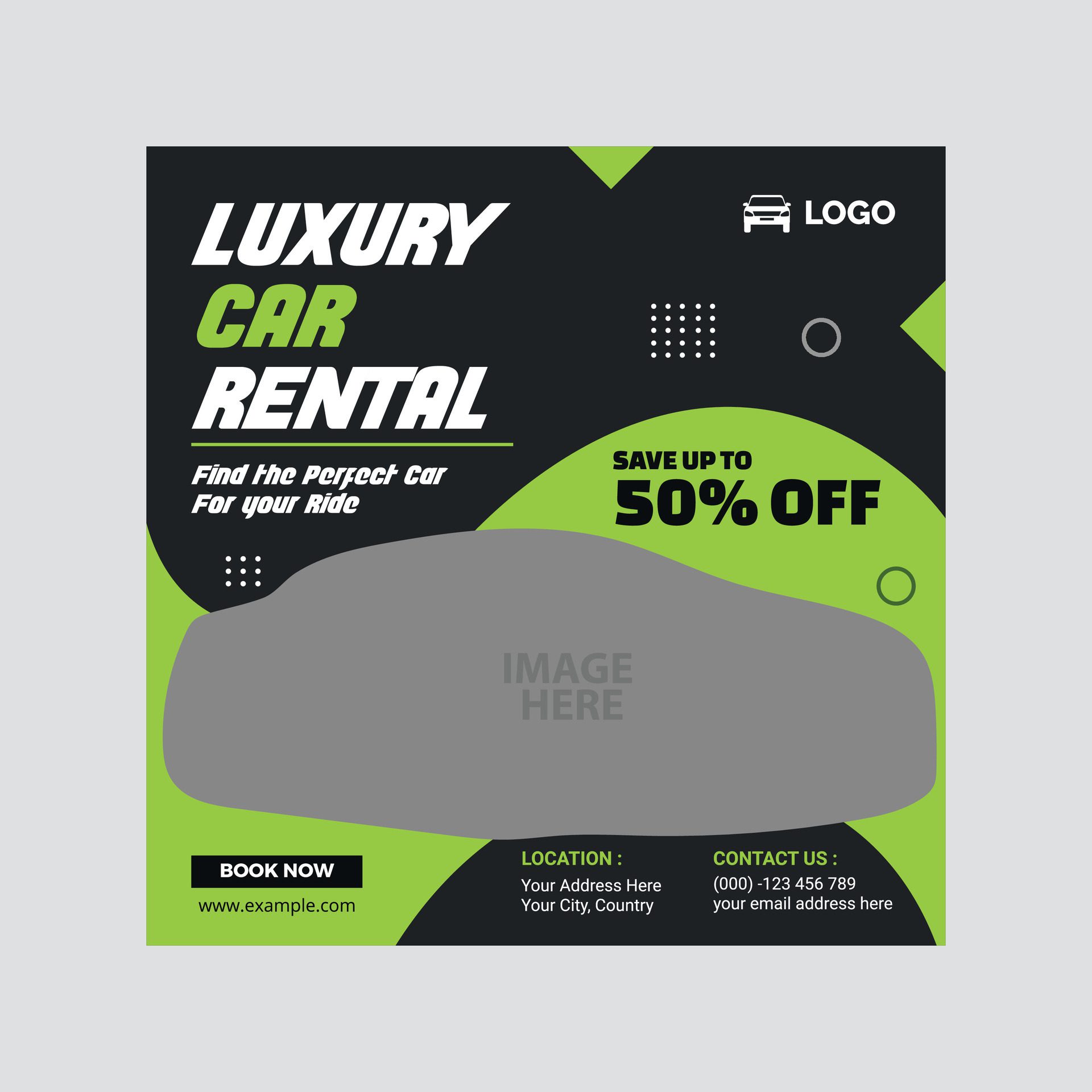 need a car or car for rent promotion social media post banner template design Free Vector