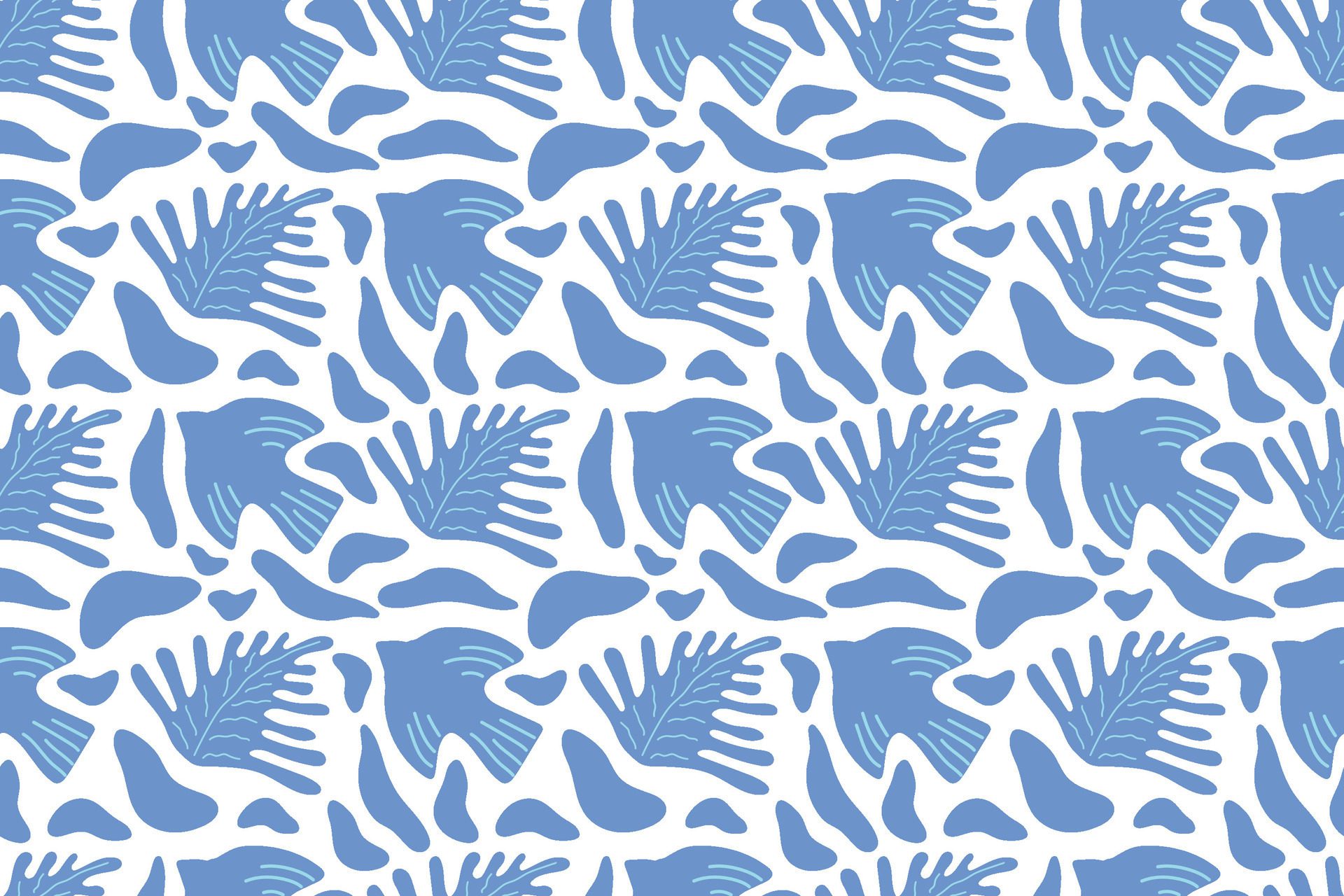 Seamless spring pattern. Blue bird and blue leaves. Abstract background for your design Free Vector