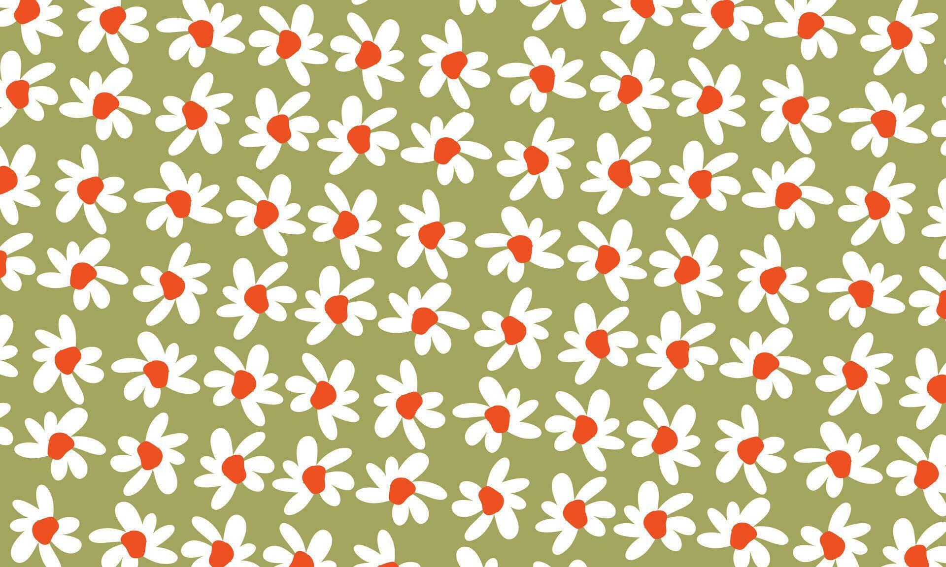 Flower pattern background, cute doodle design Stock Free