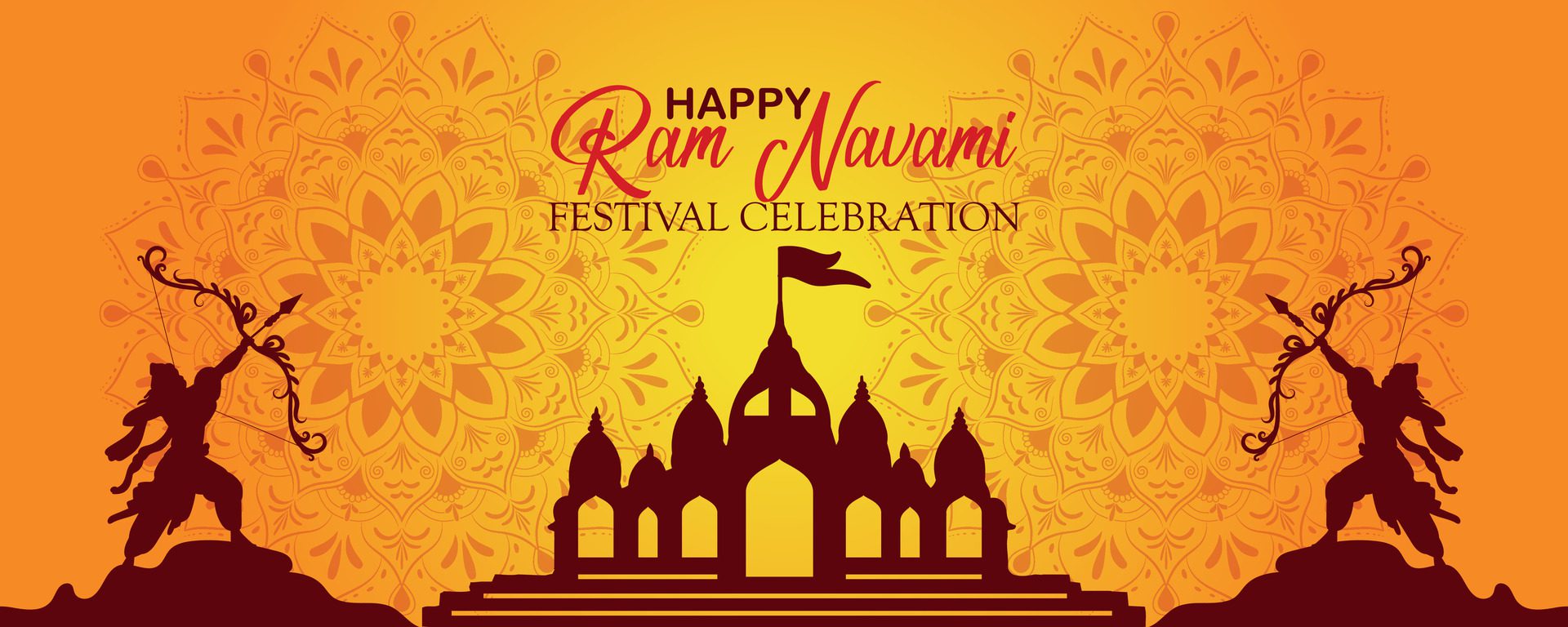 Happy Ram Navami cultural Banner Hindu festival vertical post wishes celebration card Ram Navami celebration background Free Vector