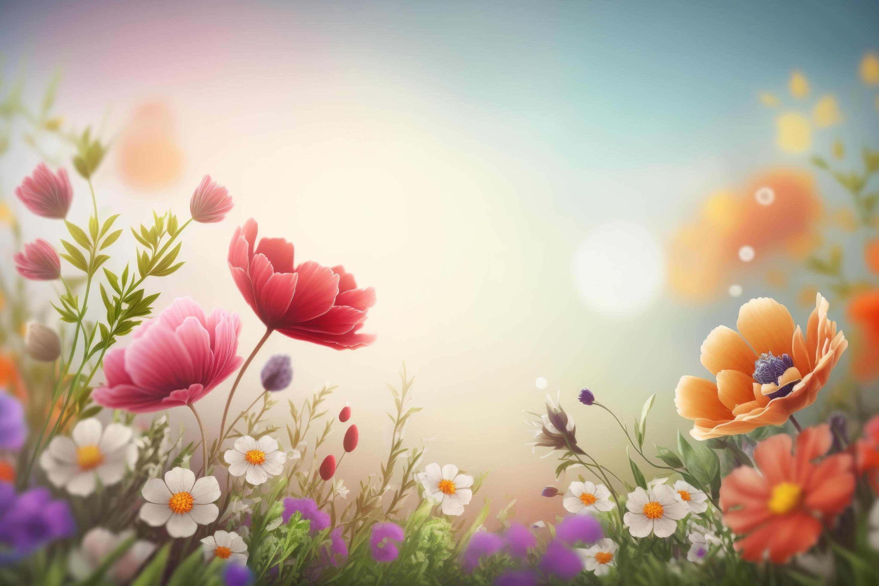 Summer background with flowers Illustration Stock Free