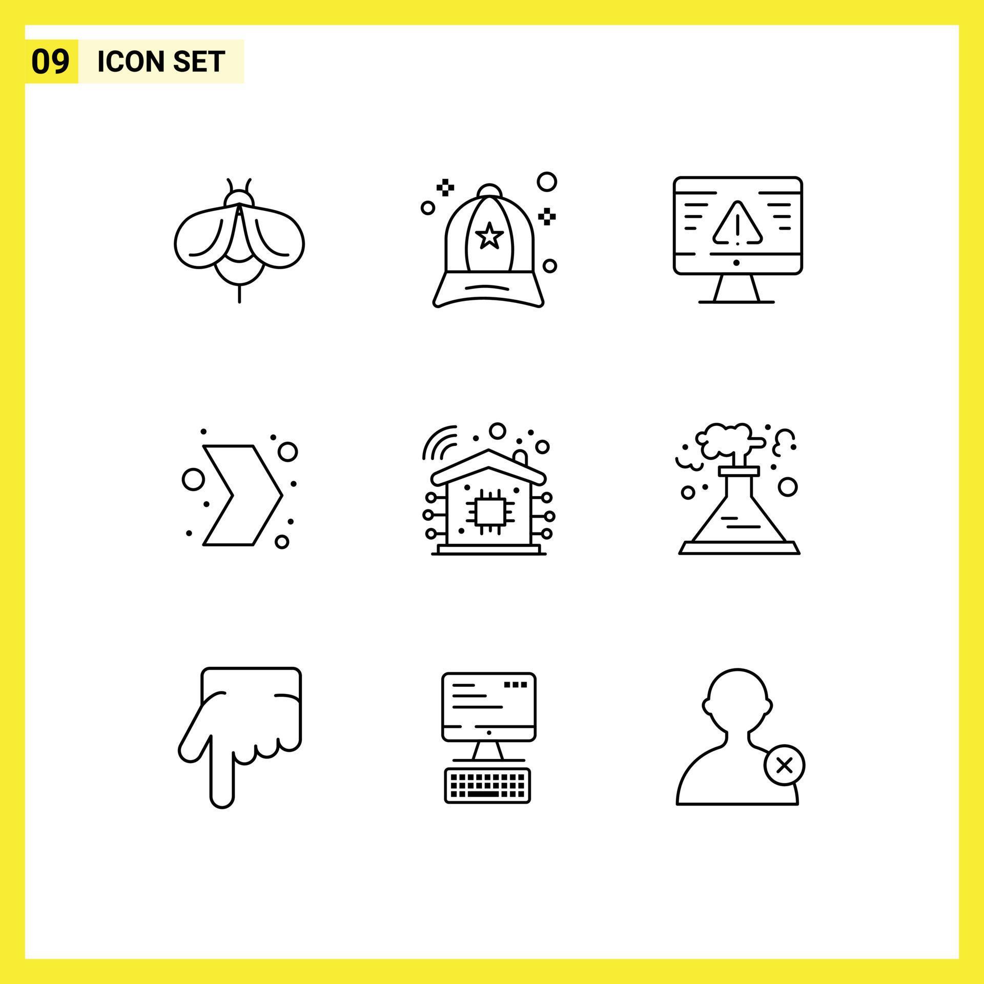 Stock Vector Icon Pack of 9 Line Signs and Symbols for smart home right breach multimedia arrow Editable Vector Design Elements Stock Free