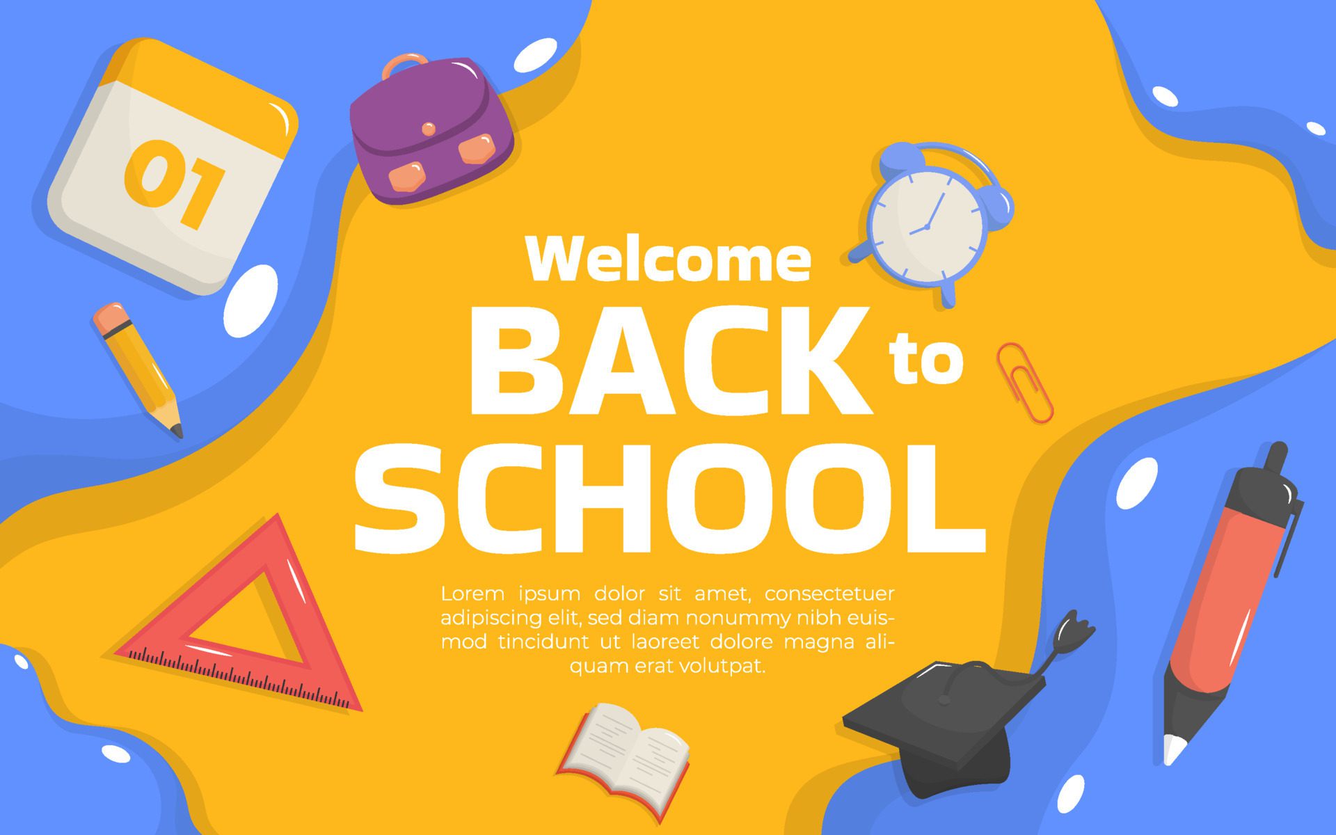 Welcome Back to School Banner Free Vector