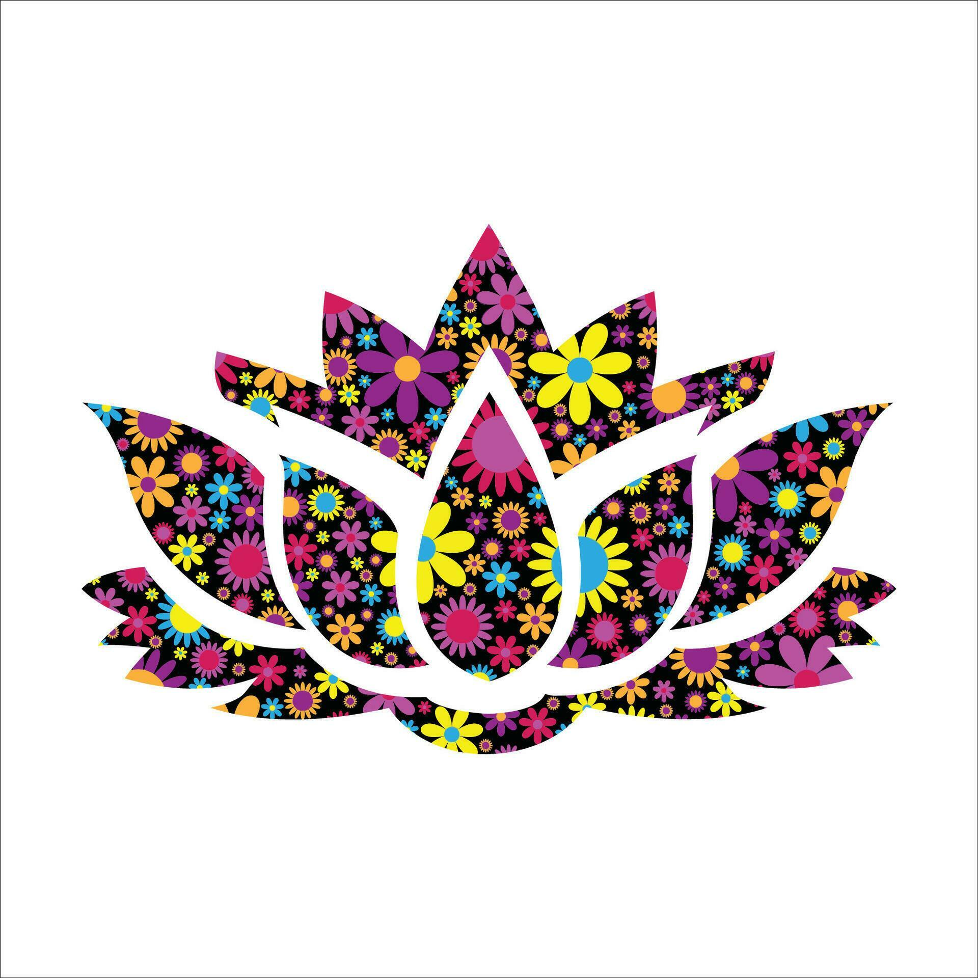 Stylish , fashionable and awesome Lotus Flower art and illustrator Stock Free