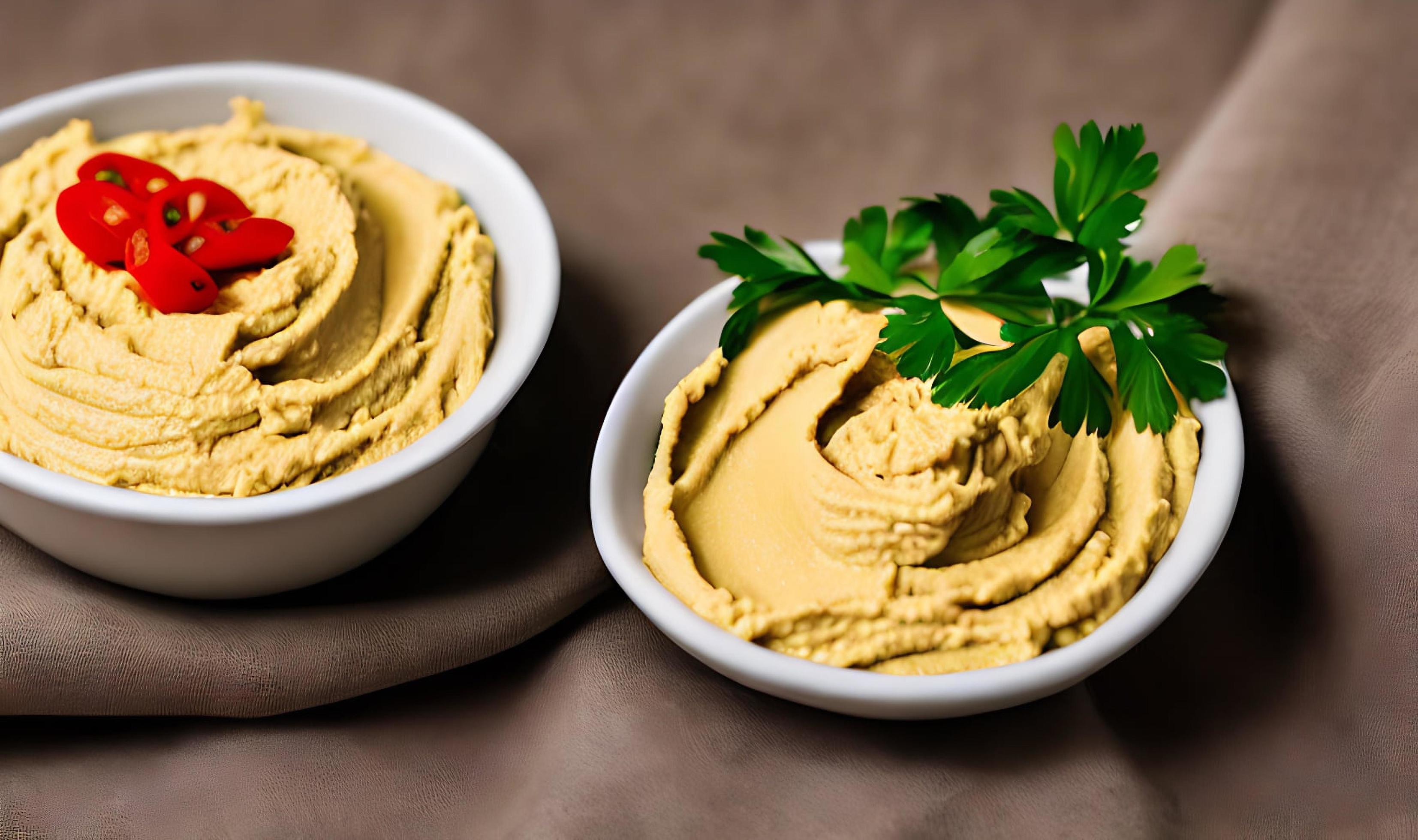 Healthy food. Traditional freshly made organic hummus. Stock Free