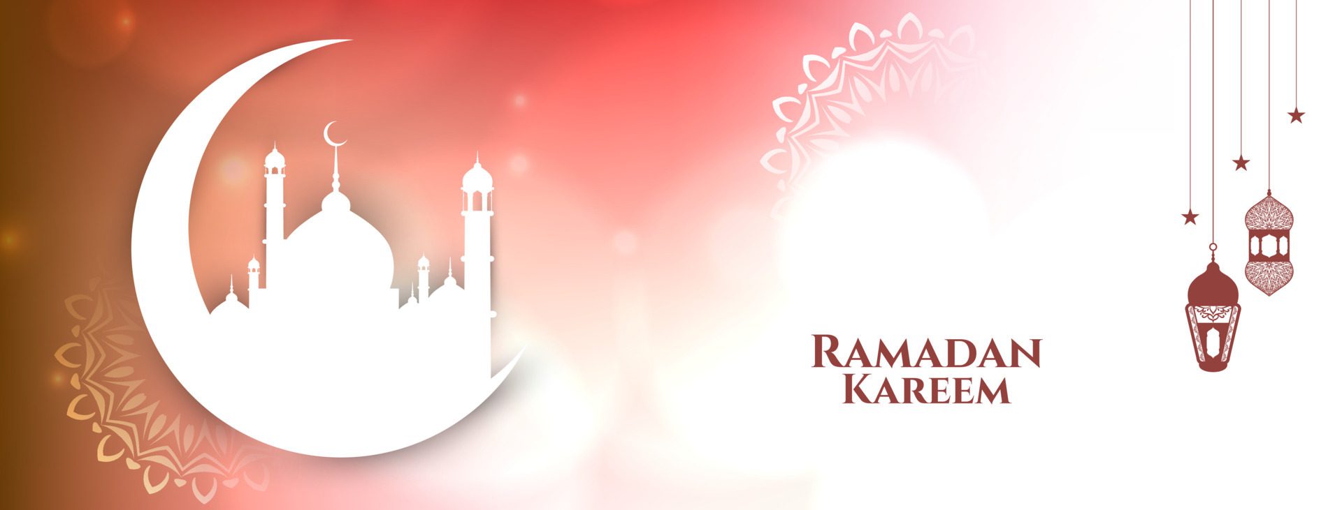 Ramadan Kareem islamic festival celebration cultural banner Free Vector