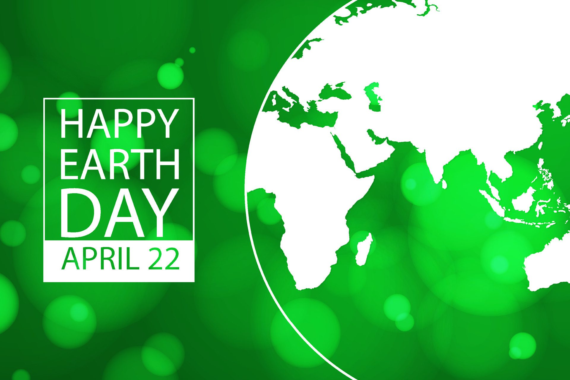 Happy Earth Day poster or banner. Vector illustration and lettering. Free Vector